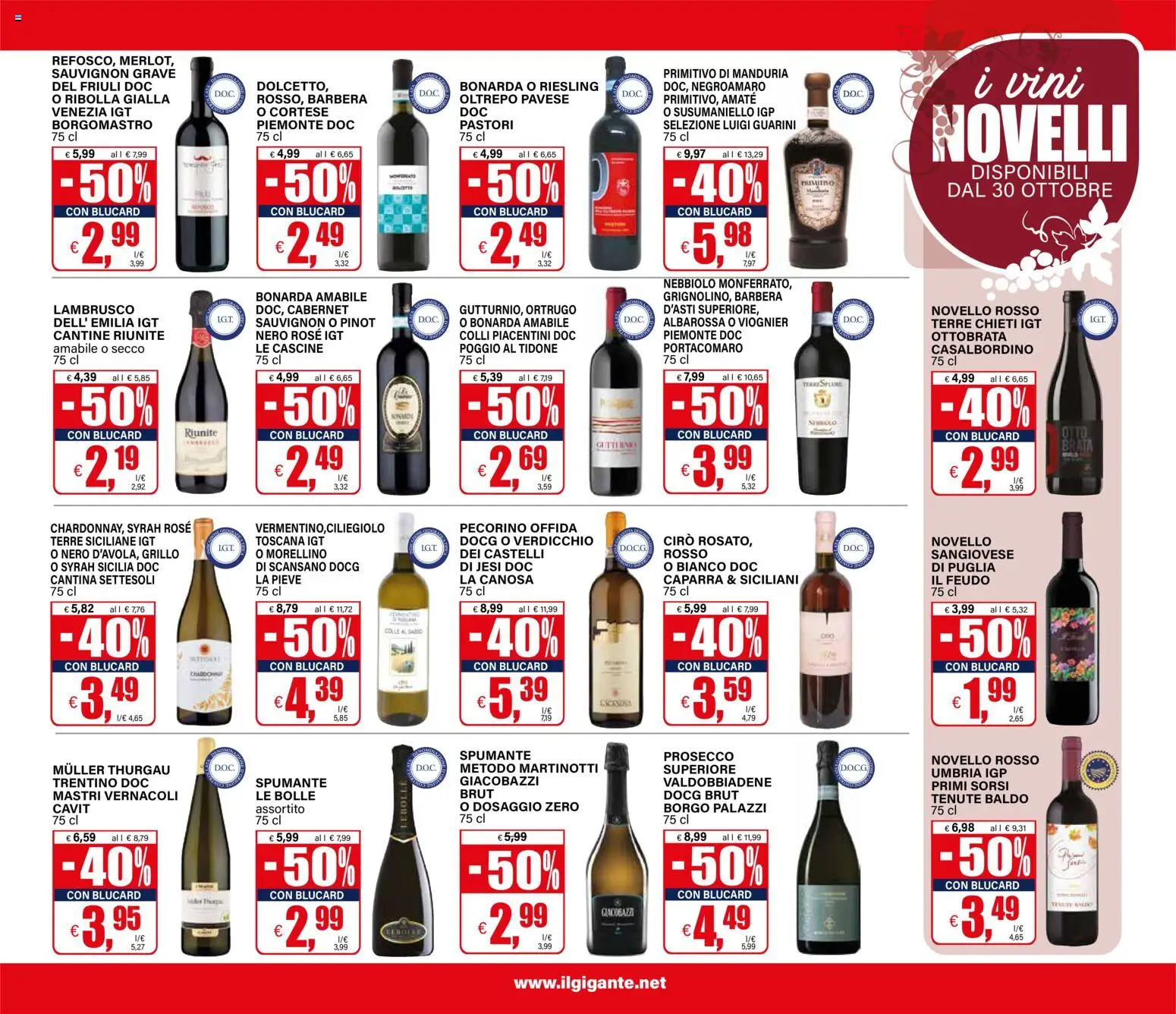 Volantino Il Gigante del 22/10/2026 | Pagina: 13 | Prodotti: Prosecco, Spumante, Pecorino, Lambrusco