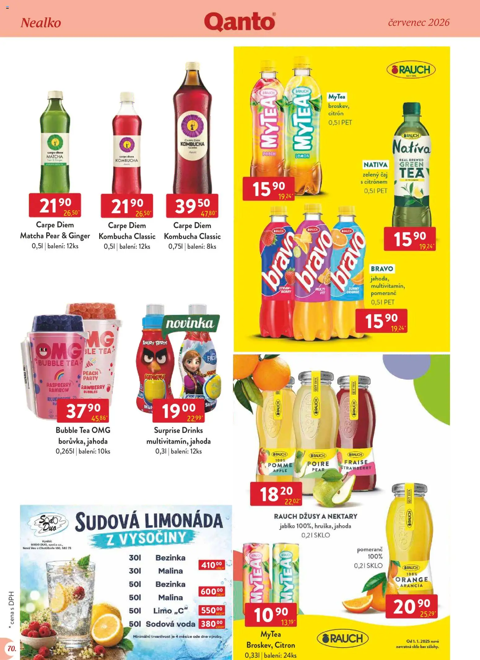 Astur & Qanto leták - Velkoobchod 07/2026 od 01.07.2026 | Strana: 70 | Produkty: Limonáda, Čaj, Zelený čaj, Citron