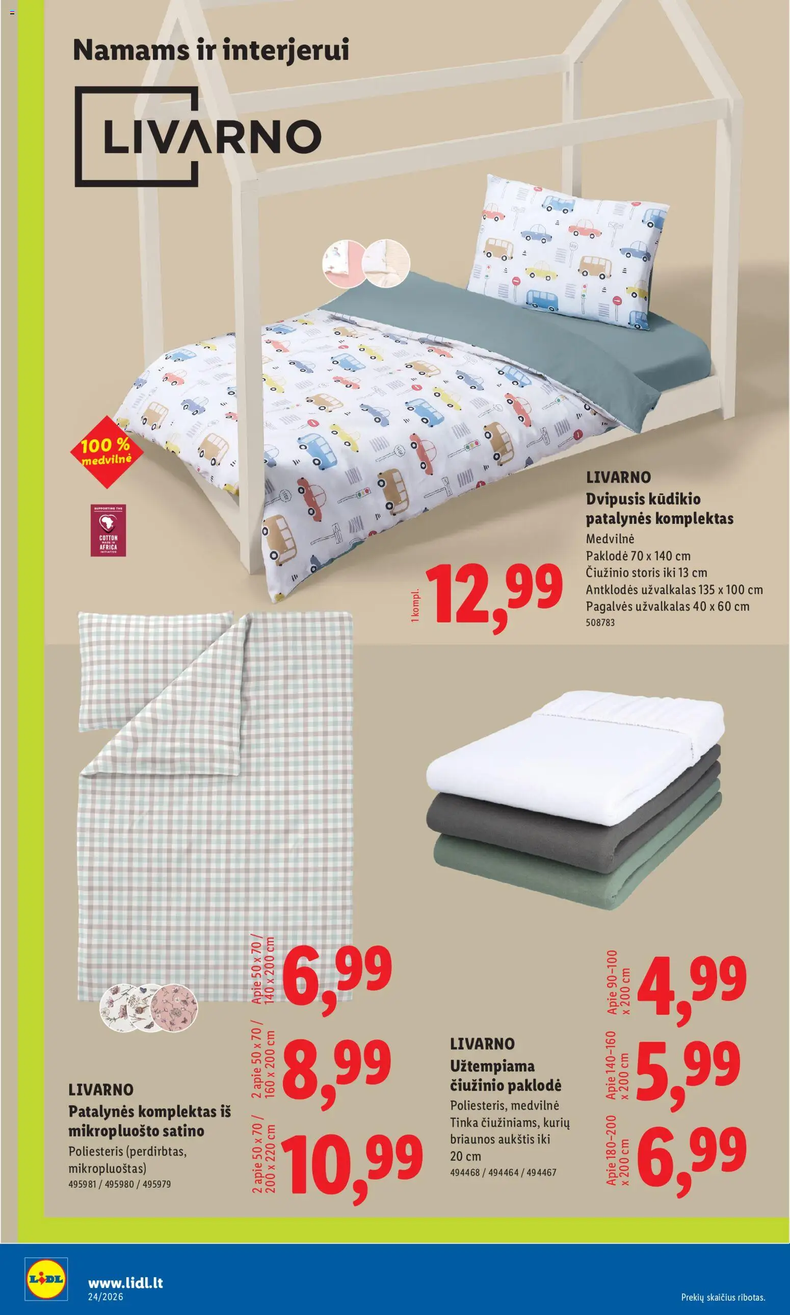 LIDL akcijos nuo 08.06.2026 | Puslapis: 28 | Prekių: Patalynės komplektas, Užvalkalas