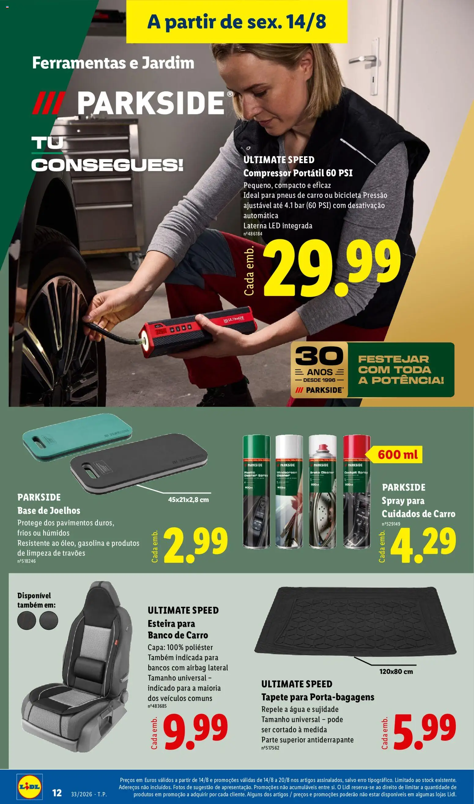 Lidl Novidades │ válido de 10/08/2026 | Página: 12 | Produtos: Agua, Esteira, Tapete, Compressor
