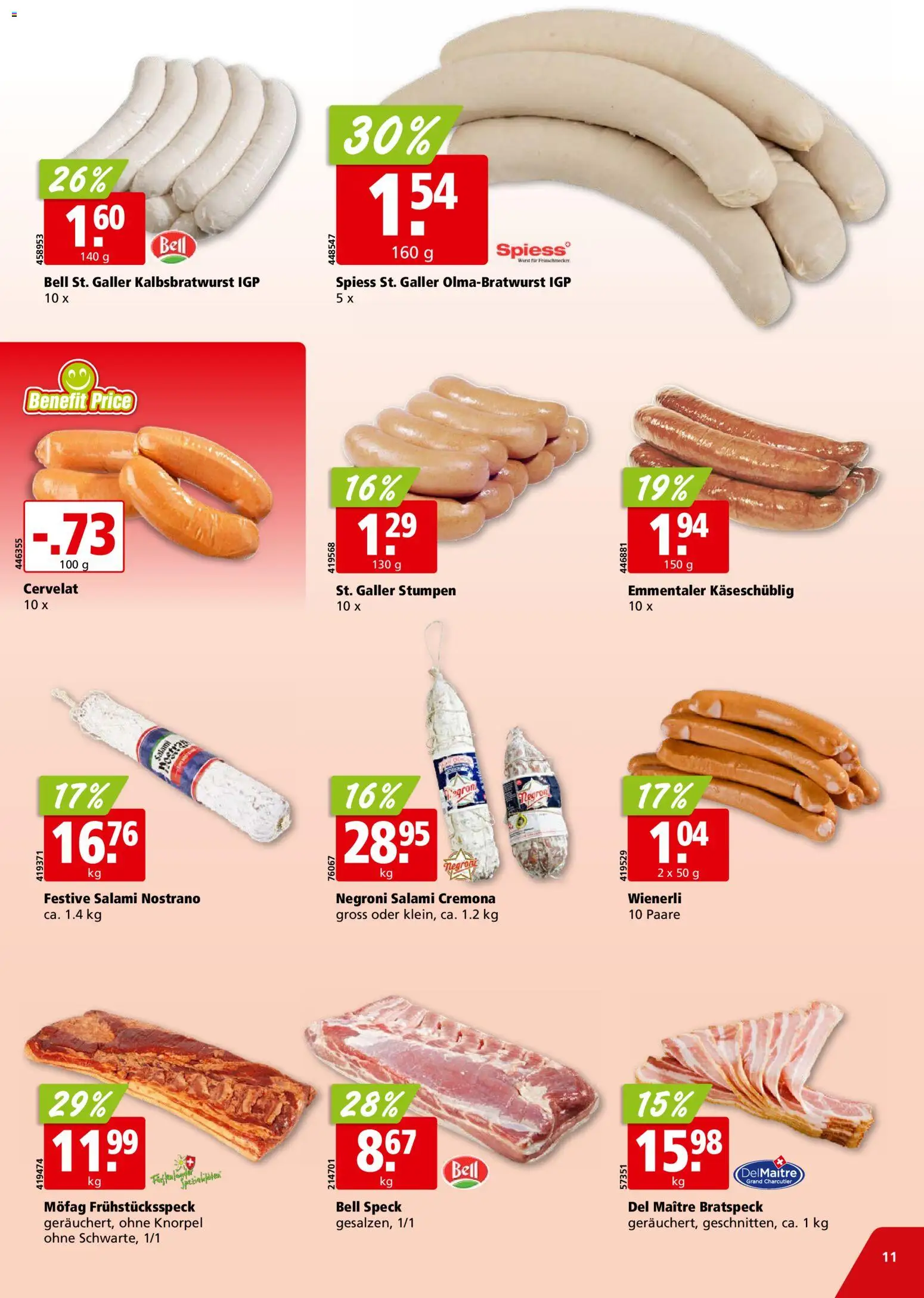Aligro aktionen Schlieren, Gossau SG, Frauenfeld, Rapperswil-Jona, Sargans, Bern – gültig ab 01.06.2026 | Seite: 11 | Produkte: Salami
