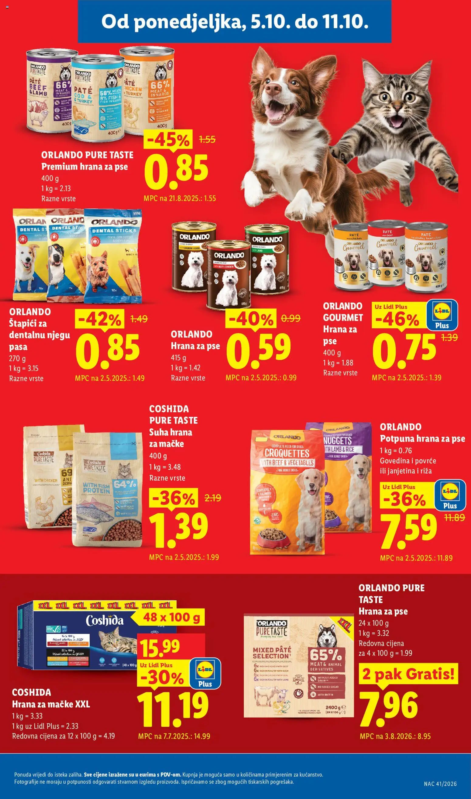 Lidl katalog | vrijedi od 05.10.2026 | Stranica: 29 | Proizvodi: Protein, Povrće, Hrana za mačke, Coshida