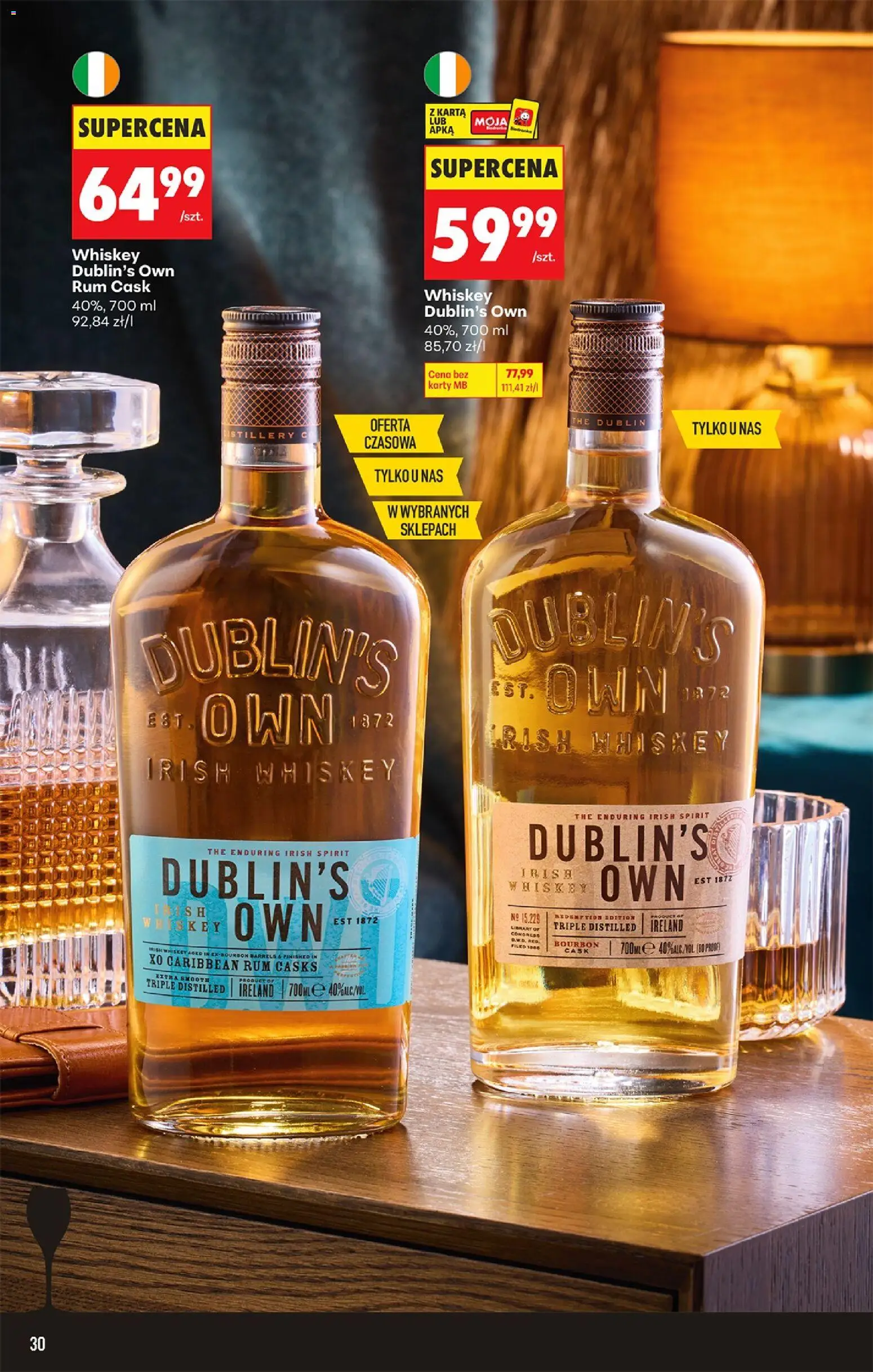 Biedronka gazetka - Czas na toast od 21.09.2026 | Strona: 32 | Produkty: Karta, Bourbon, Irish whiskey, Rum