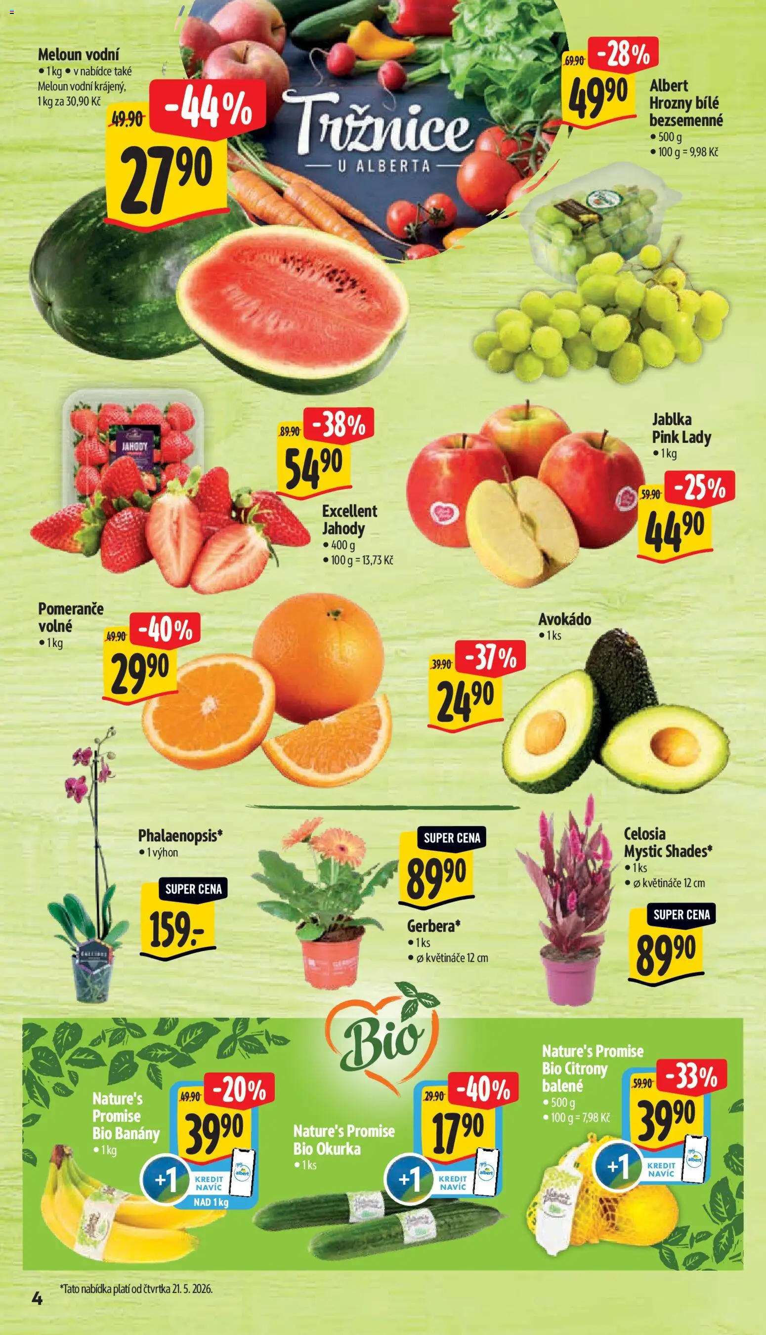 Albert leták - Hypermarket od 20.05.2026 | Strana: 10 | Produkty: Pomeranče, Jahody, Hrozny, Pink Lady