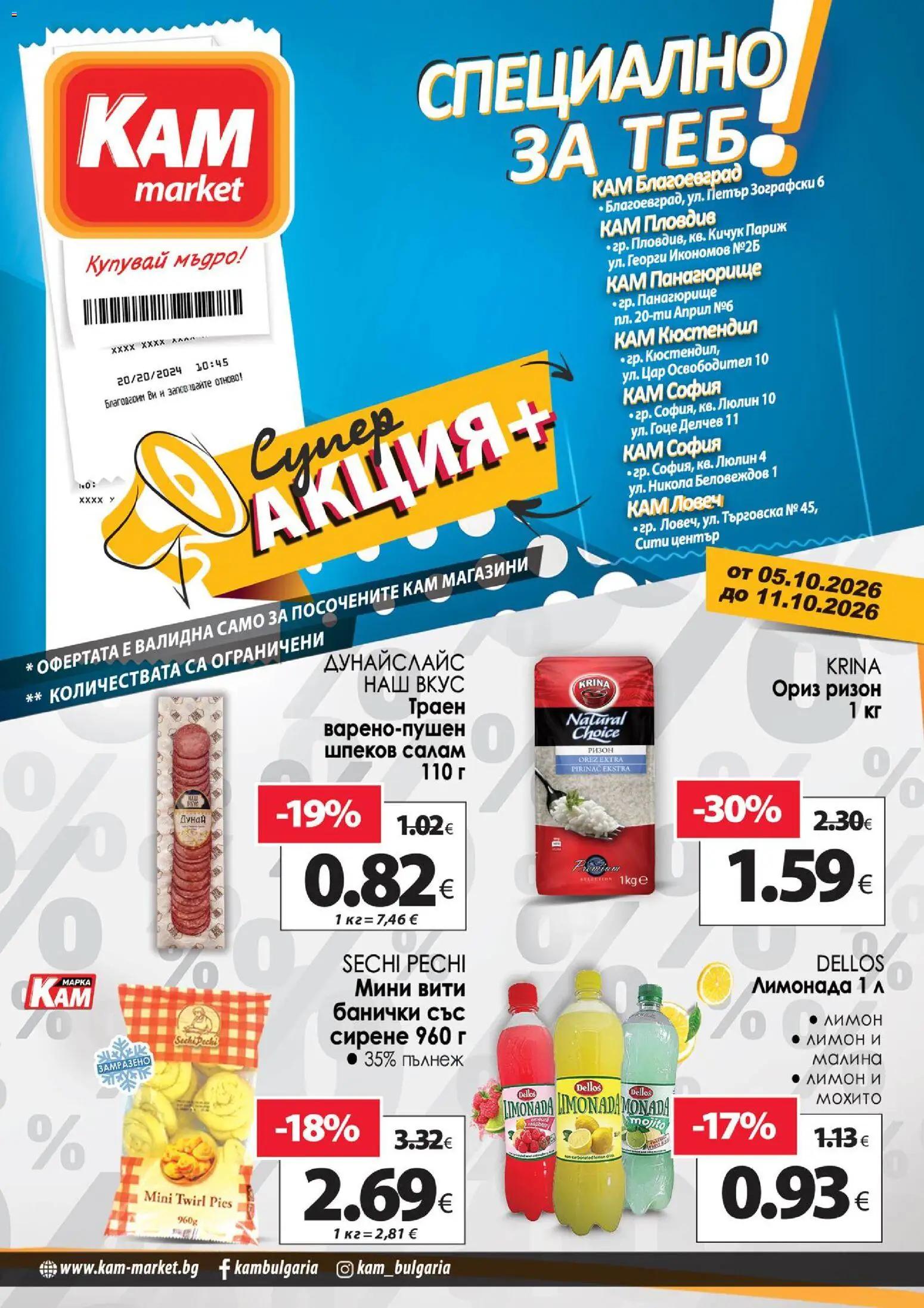 {H1} | Страница: 1 | Продукти: Салам, Ориз, Лимон, Лимонада