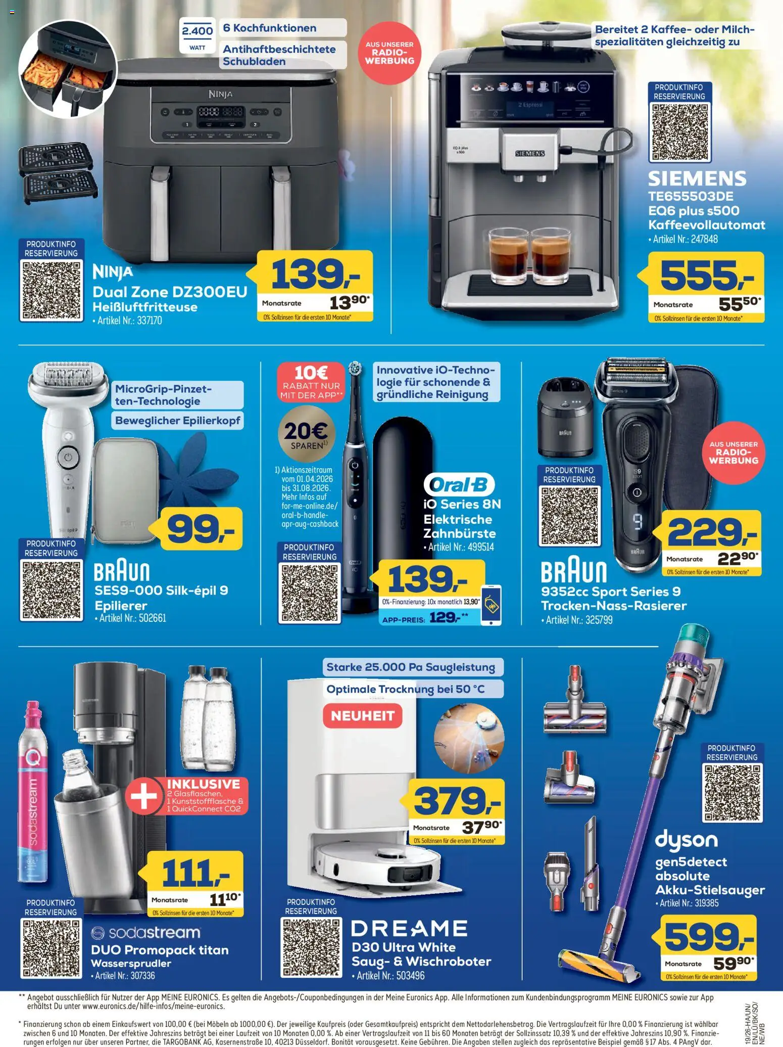 Euronics Prospekt Berlet – gültig ab 30.04.2026 | Seite: 16 | Produkte: Dyson, Milch, Kaffee, Sodastream
