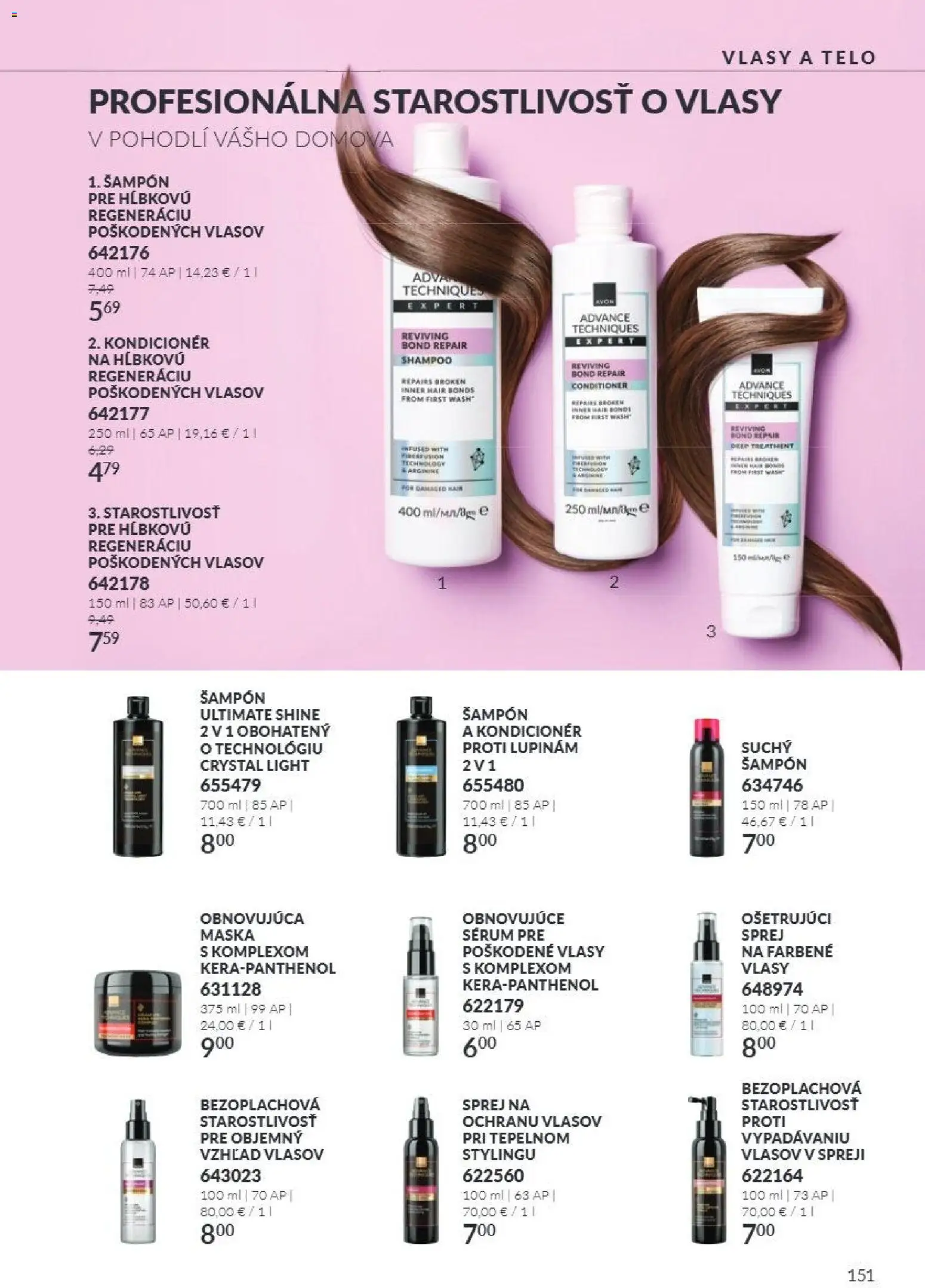Nové Avon akcie – leták je platný od 01.10.2026 | Strana: 151 | Produkty: Šampón, Kondicionér, Maska