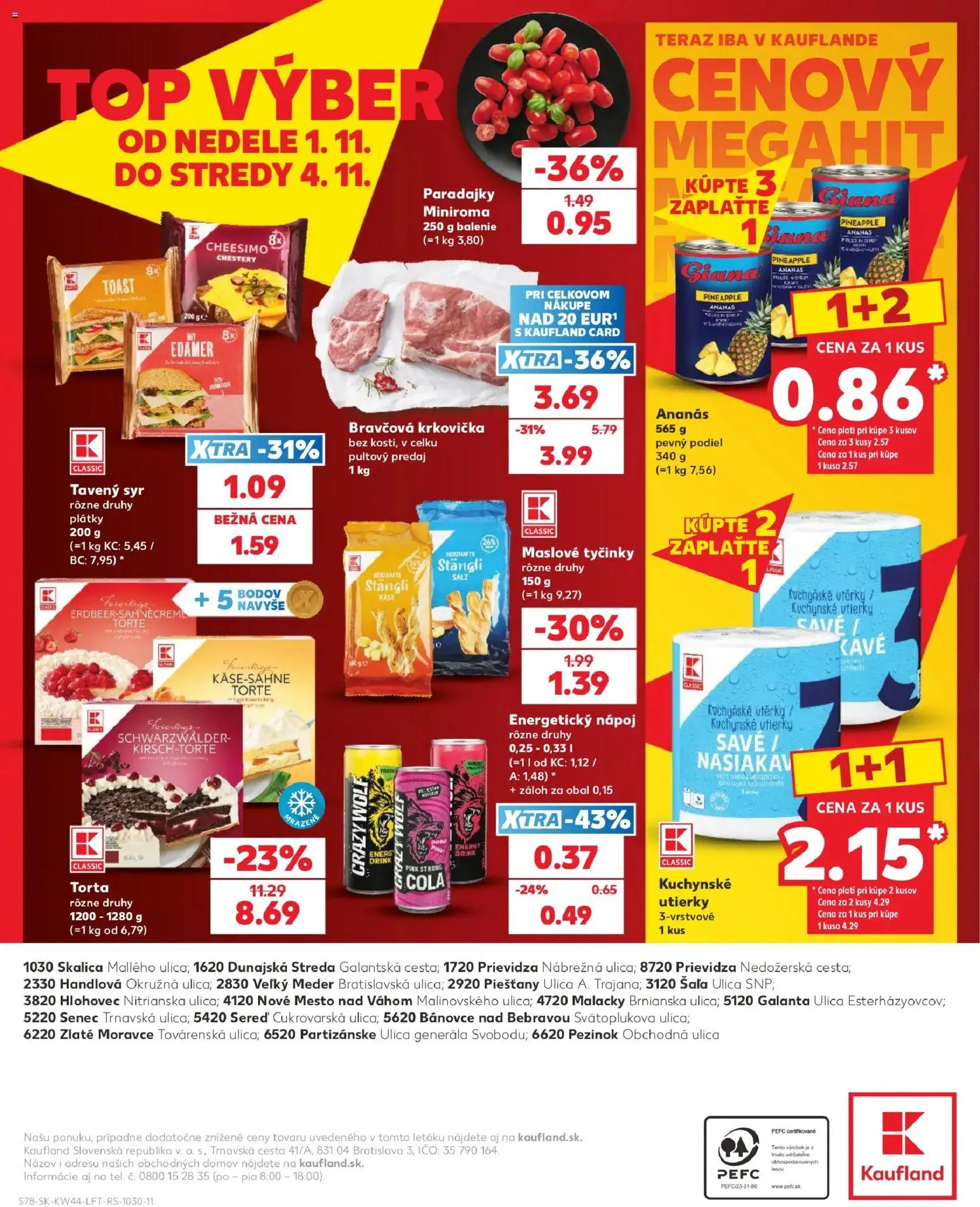 Nové Kaufland akcie – leták je platný od 29.10.2026 | Strana: 78 | Produkty: Syr, Paradajky, Krkovička, Ananás