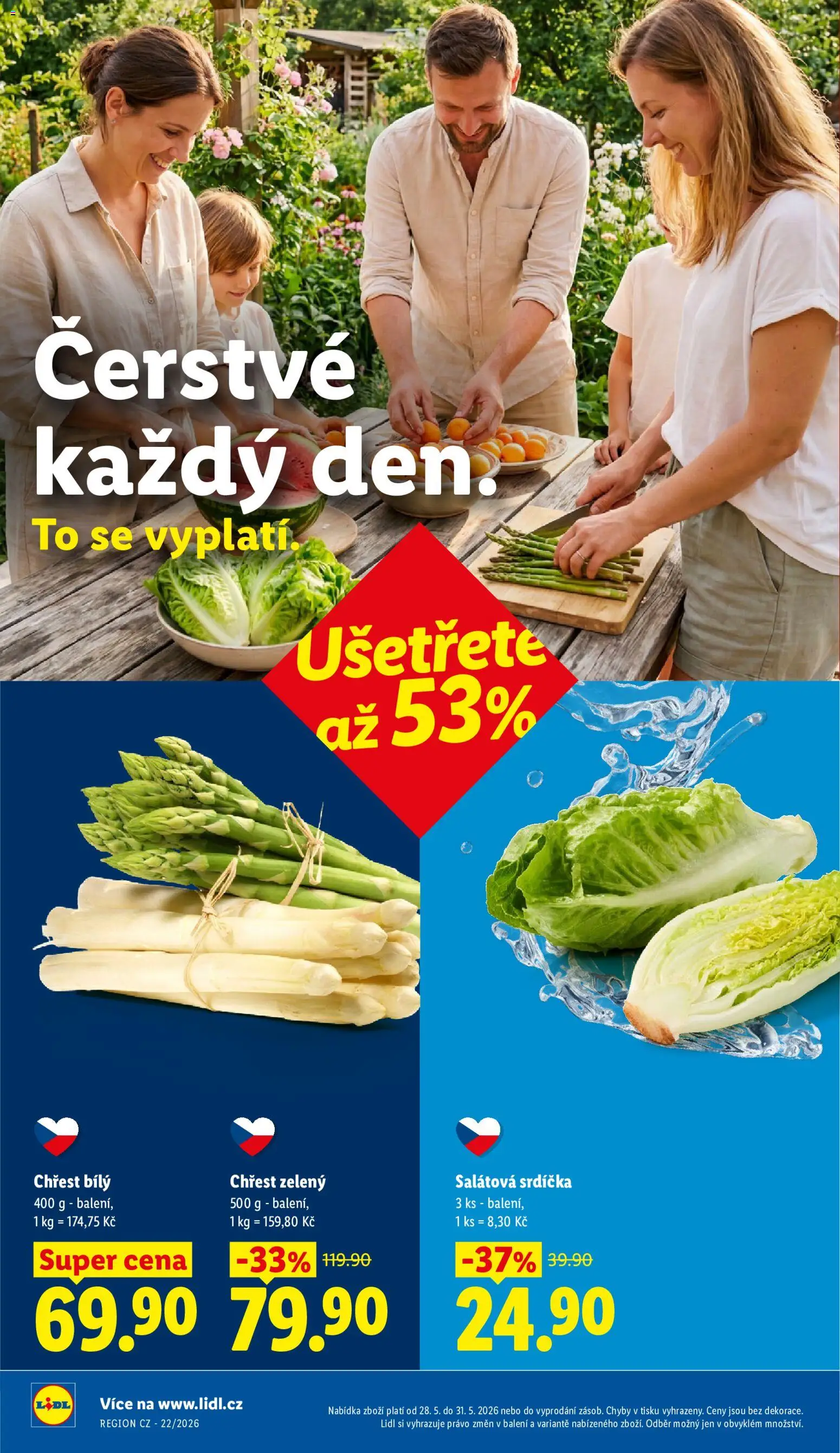 Lidl leták od 28.05.2026 | Strana: 10 | Produkty: Salátová srdíčka, Chřest