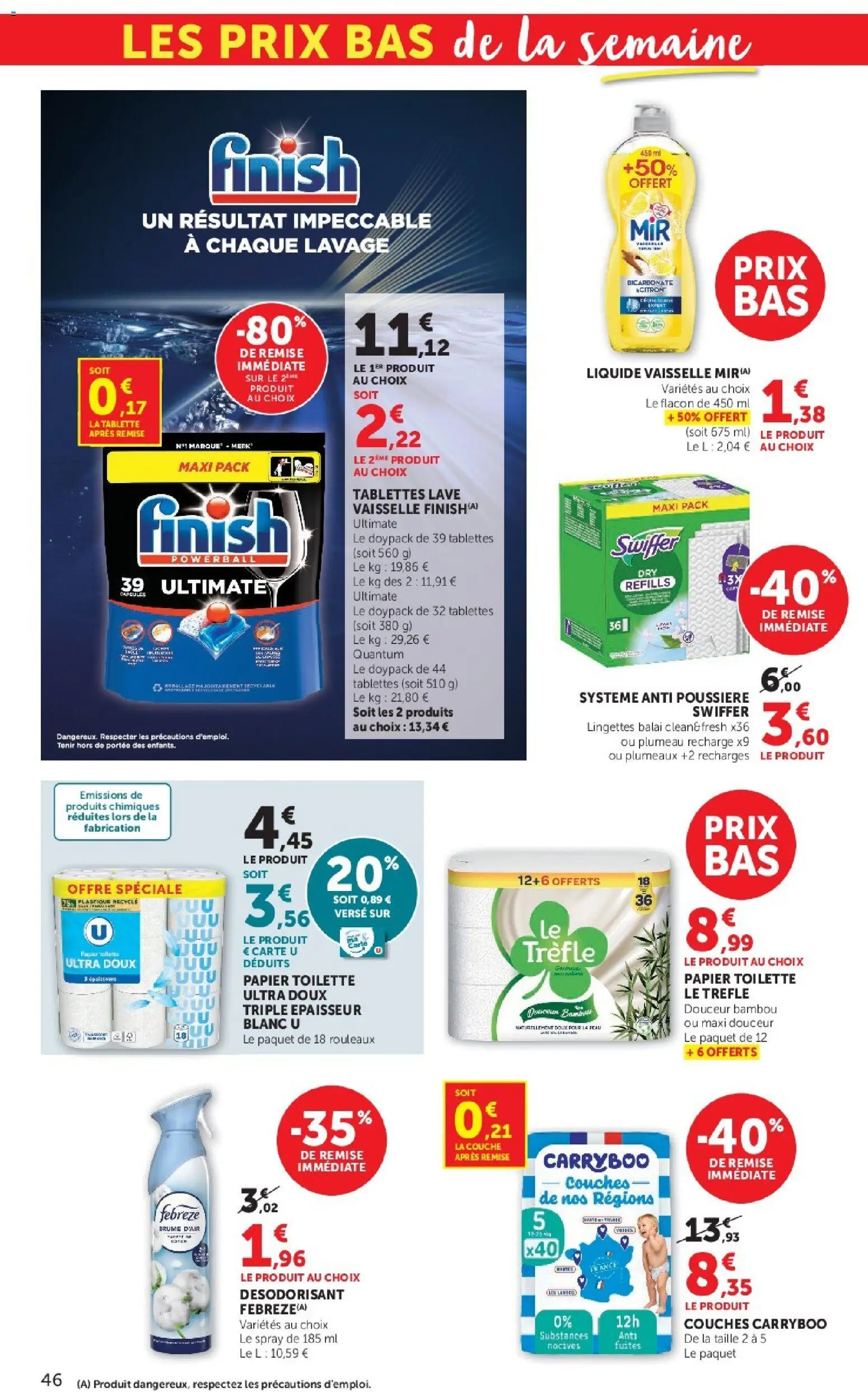 {H1} | Page: 46 | Produits: Vaisselle, Couches, Papier toilette, Liquide vaisselle