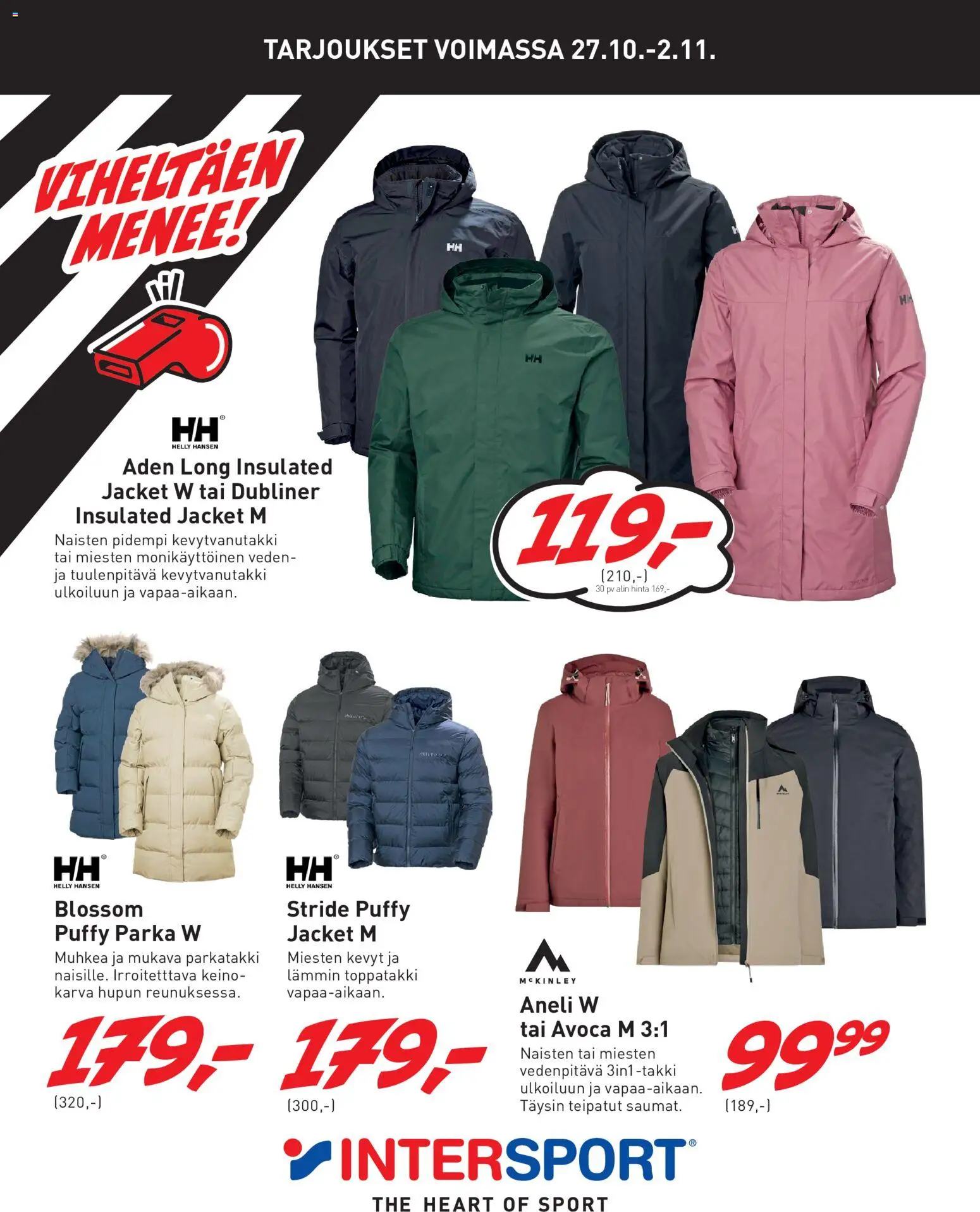 Intersport tarjoukset – voimassa 27/10/2026 alkaen | Sivu: 2 | Tuotteet: Takki, Toppatakki