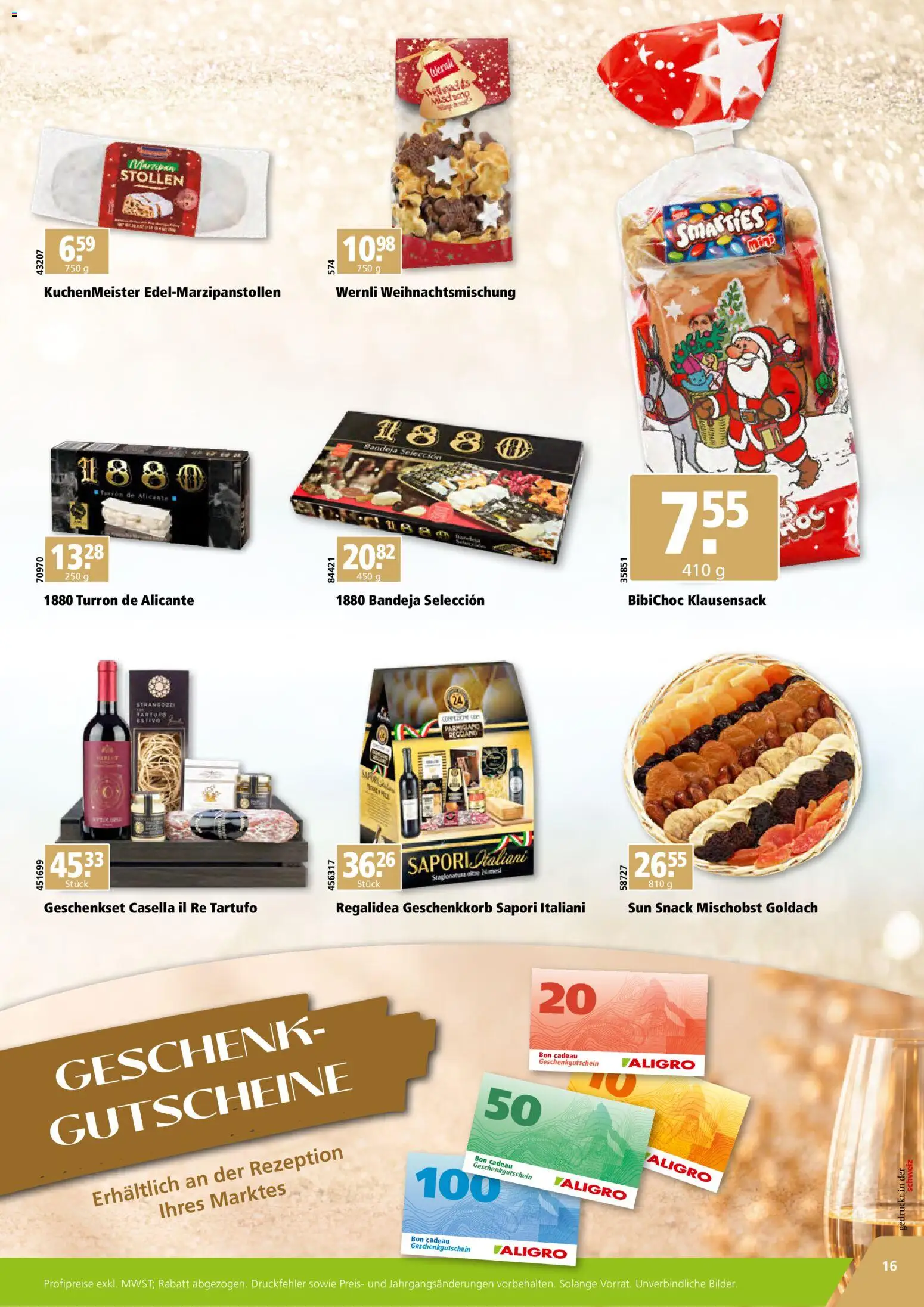 Aligro aktionen Geschenke Chavannes, Matran, Genf, Sitten – gültig ab 02.11.2026 | Seite: 16