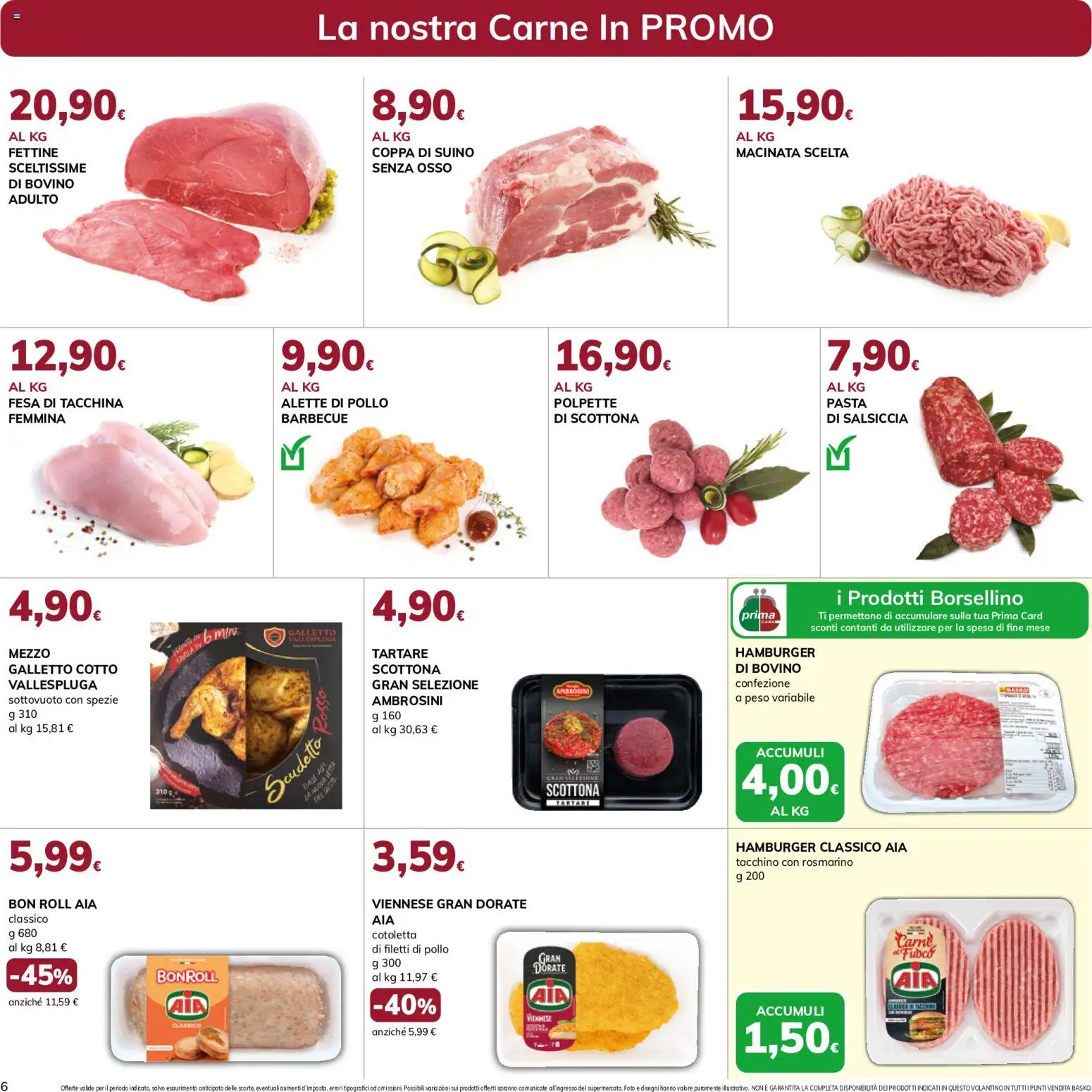 Volantino Basko del 07.05.2026 | Pagina: 6 | Prodotti: Bovino, Spezie, Suino, Hamburger