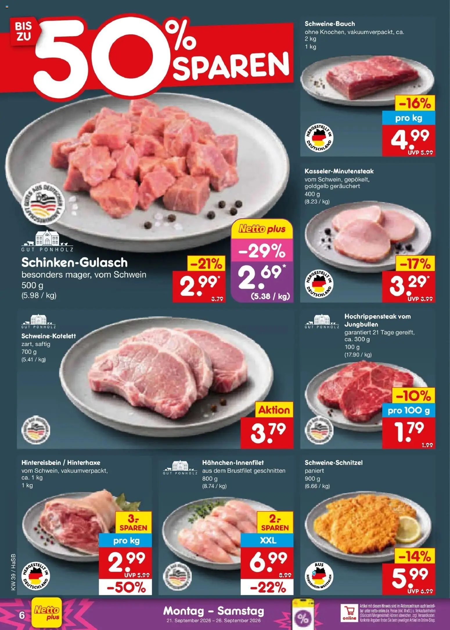 Netto Marken-Discount Prospekt Unna – gültig ab 21.09.2026 | Seite: 10 | Produkte: Schweinebauch