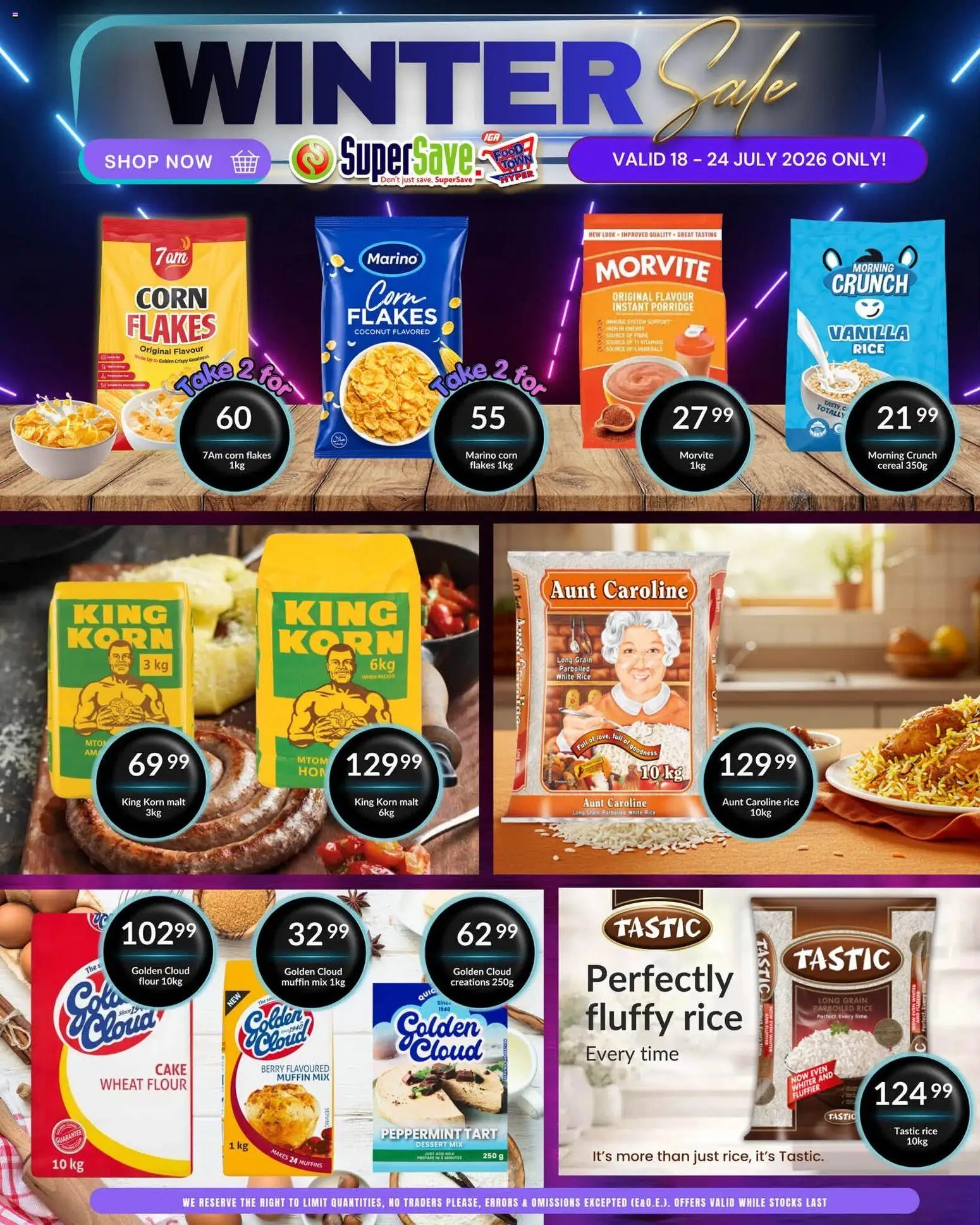 New Super Save catalogue – valid from 18/07/2026 | Page: 6 | Products: Corn, Flour, Rice, Flakes