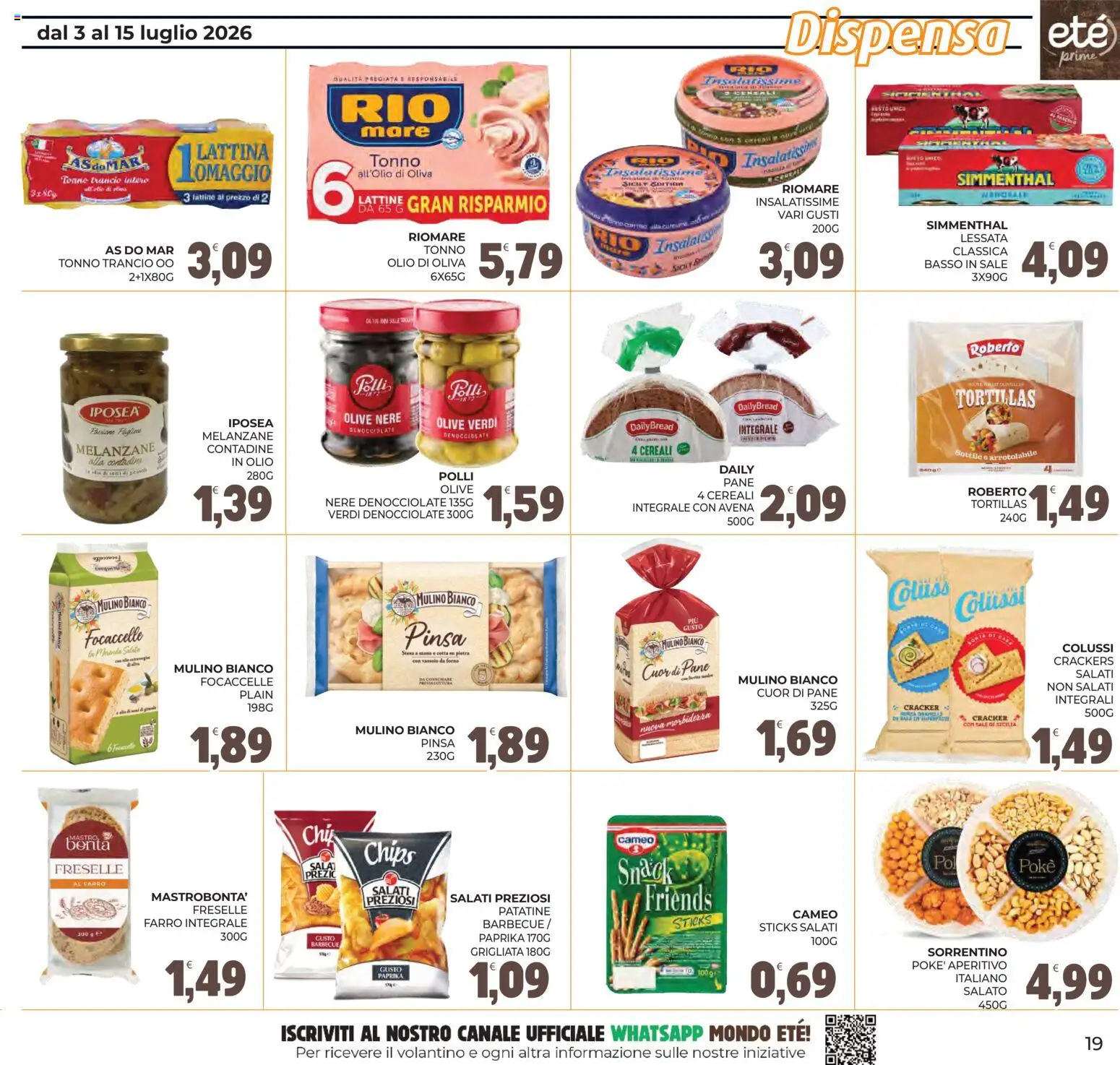 Volantino Eté del 03/07/2026 | Pagina: 19 | Prodotti: Sale, Tonno, Aperitivo, Olio di Oliva