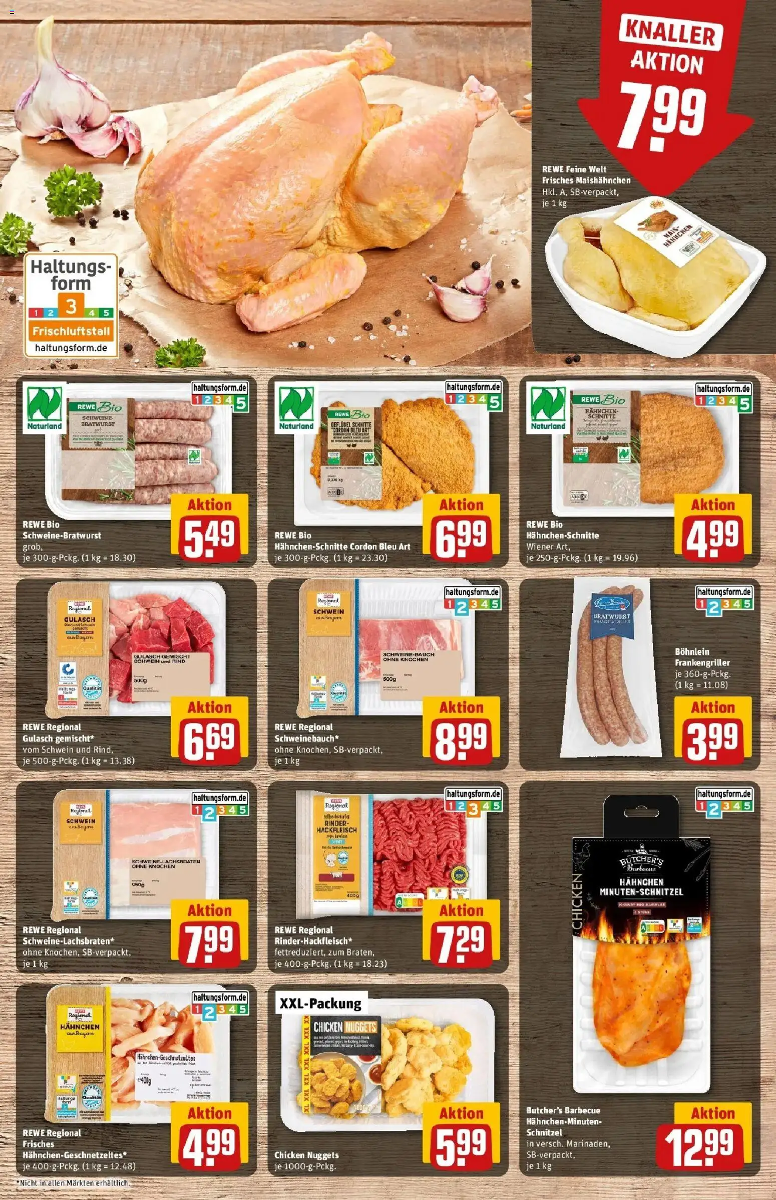 REWE Prospekt ab 10.08.2026 zum Blättern » Angebote | Seite: 11 | Produkte: Schweinebauch, Bratwurst, Schnitzel, Hackfleisch