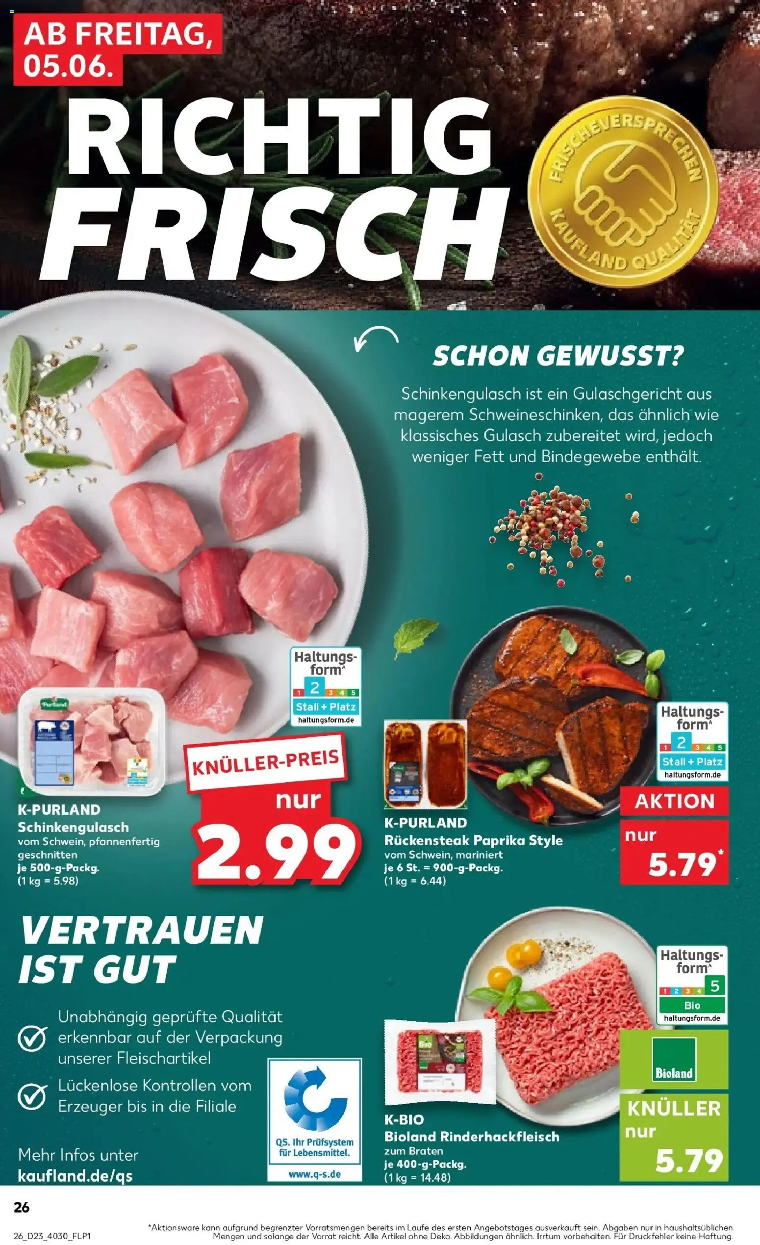 Kaufland Prospekt Backnang – gültig ab 01.06.2026 | Seite: 33 | Produkte: Paprika, Gulasch