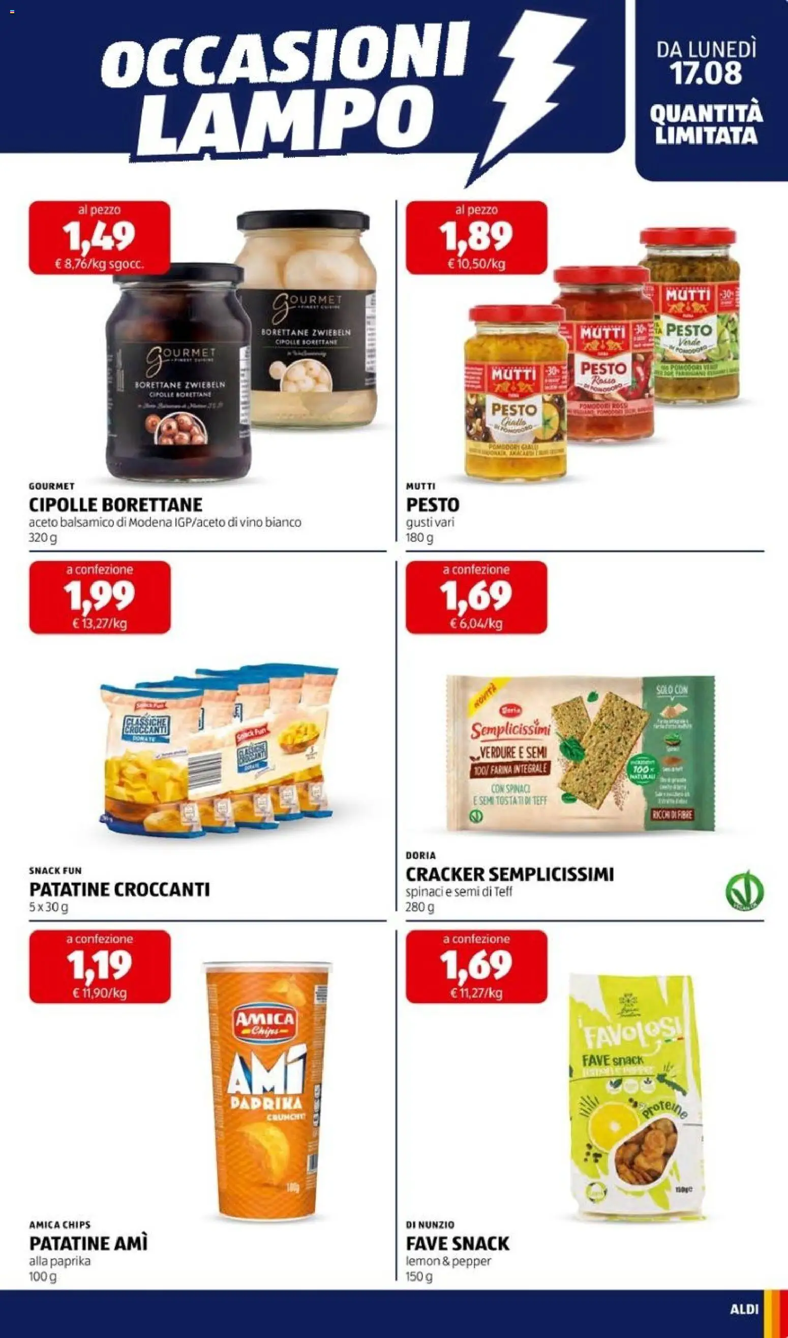 Volantino Aldi del 17/08/2026 | Pagina: 19 | Prodotti: Patatine, Vino, Mutti, Vino bianco