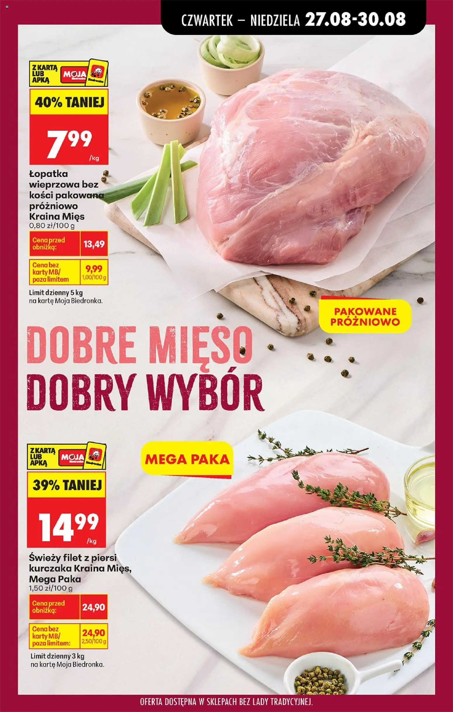 Biedronka Polsko leták - Codziennie niskie ceny od 27.08.2026 | Strana: 39 | Produkty: Lopatka, Filet, Karty