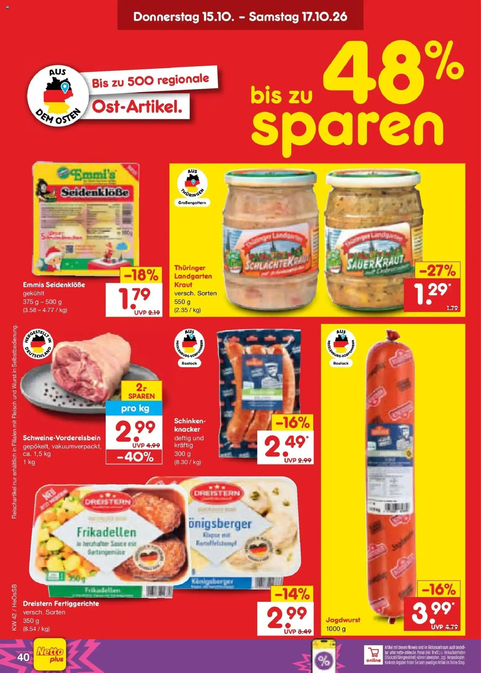 Netto Marken-Discount Prospekt Rostock – gültig ab 12.10.2026 | Seite: 56 | Produkte: Wurst, Kraut, Schinken, Fleisch