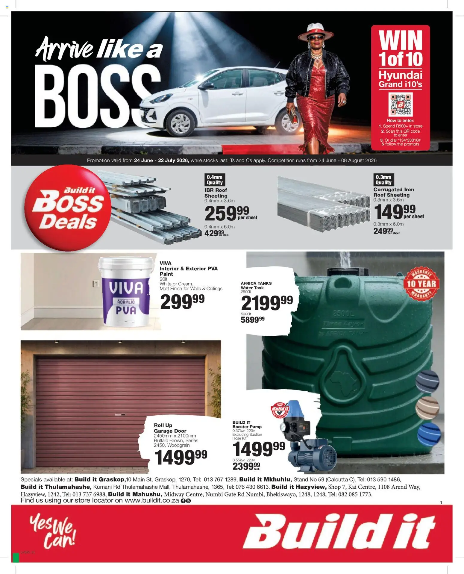 New Build It catalogue – valid from 24/06/2026 | Page: 1 | Products: Tank, Iron, Gate, Water