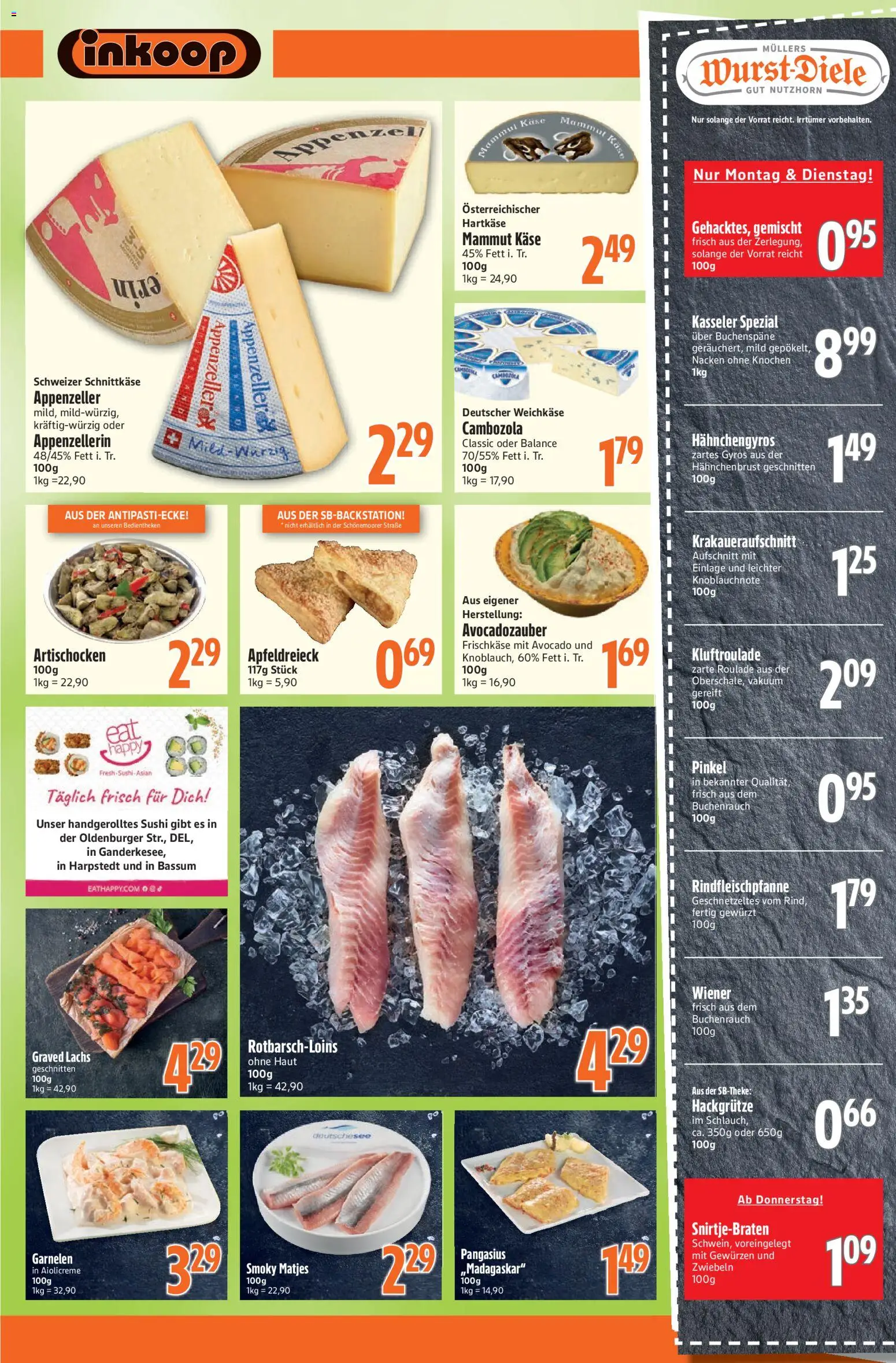 Inkoop Prospekt – gültig ab 12.10.2026 | Seite: 3 | Produkte: Garnelen, Zwiebeln, Frischkase, Hahnchenbrust