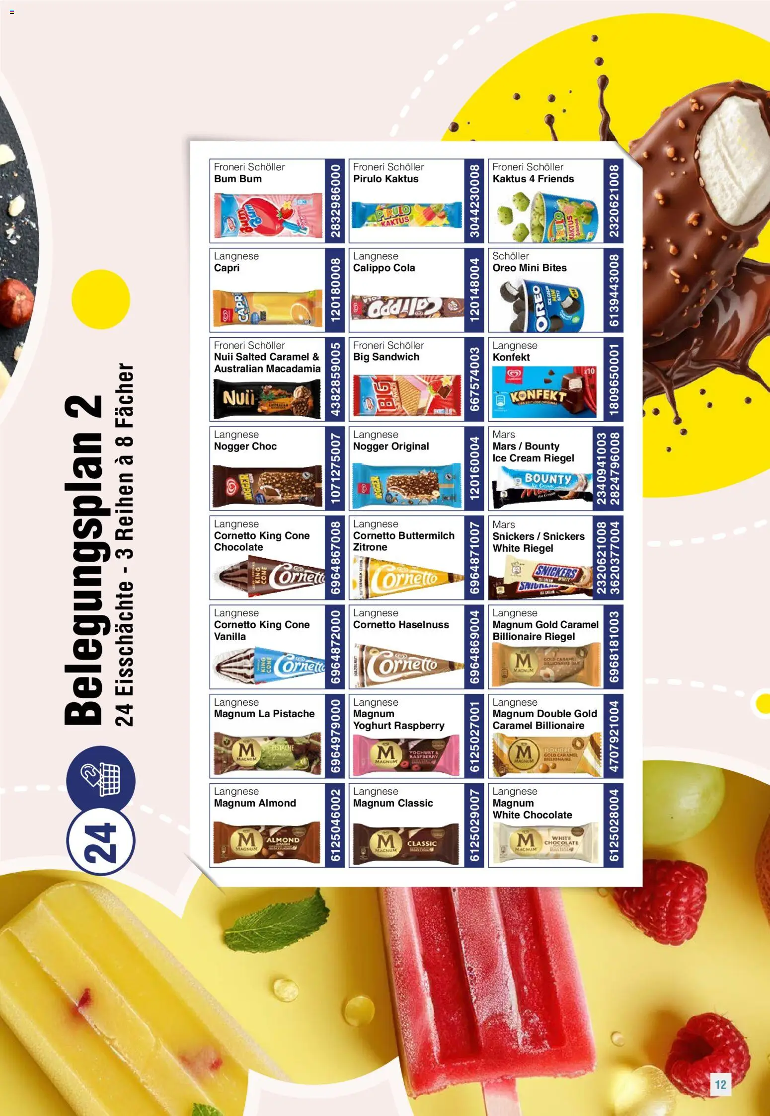 Handelshof Eiskonzept 2026 – gültig ab 01.01.2026 | Seite: 12 | Produkte: Langnese, Buttermilch, Snickers, Zitrone