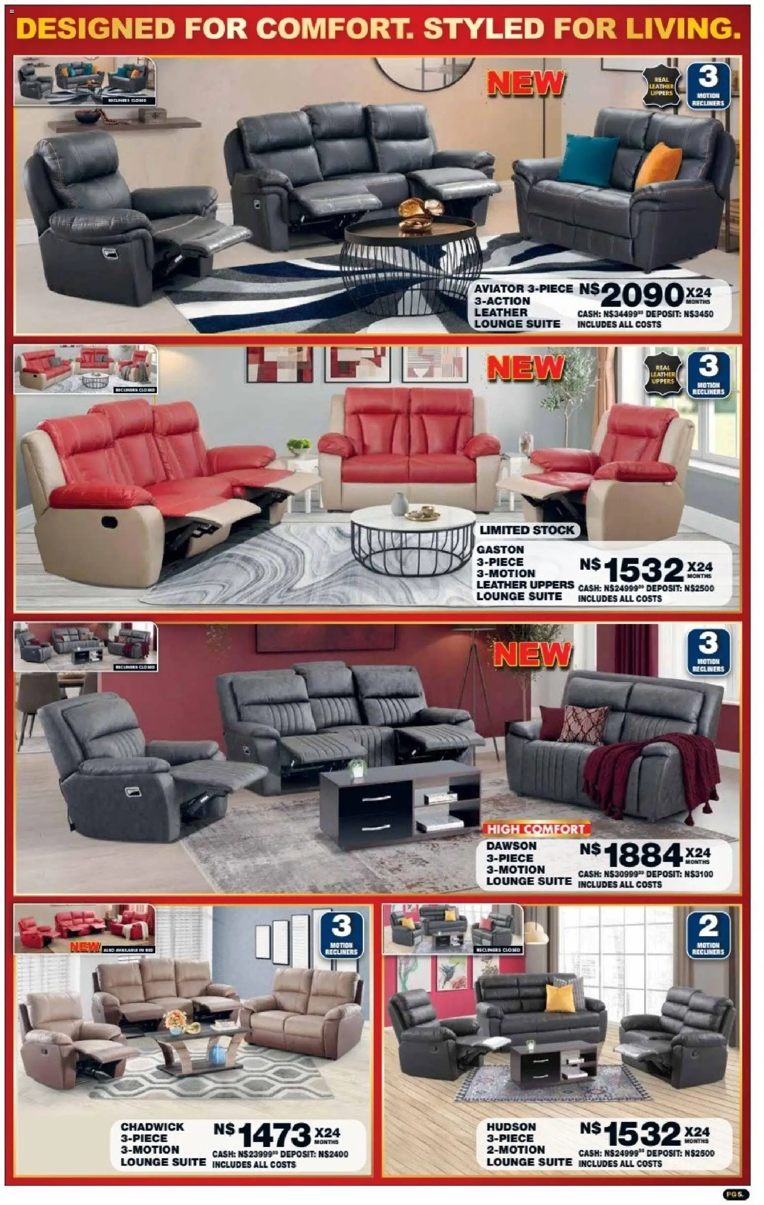 New Lewis Stores catalogue – valid from 05/10/2026 | Page: 5 | Products: Lounge suite, Stock