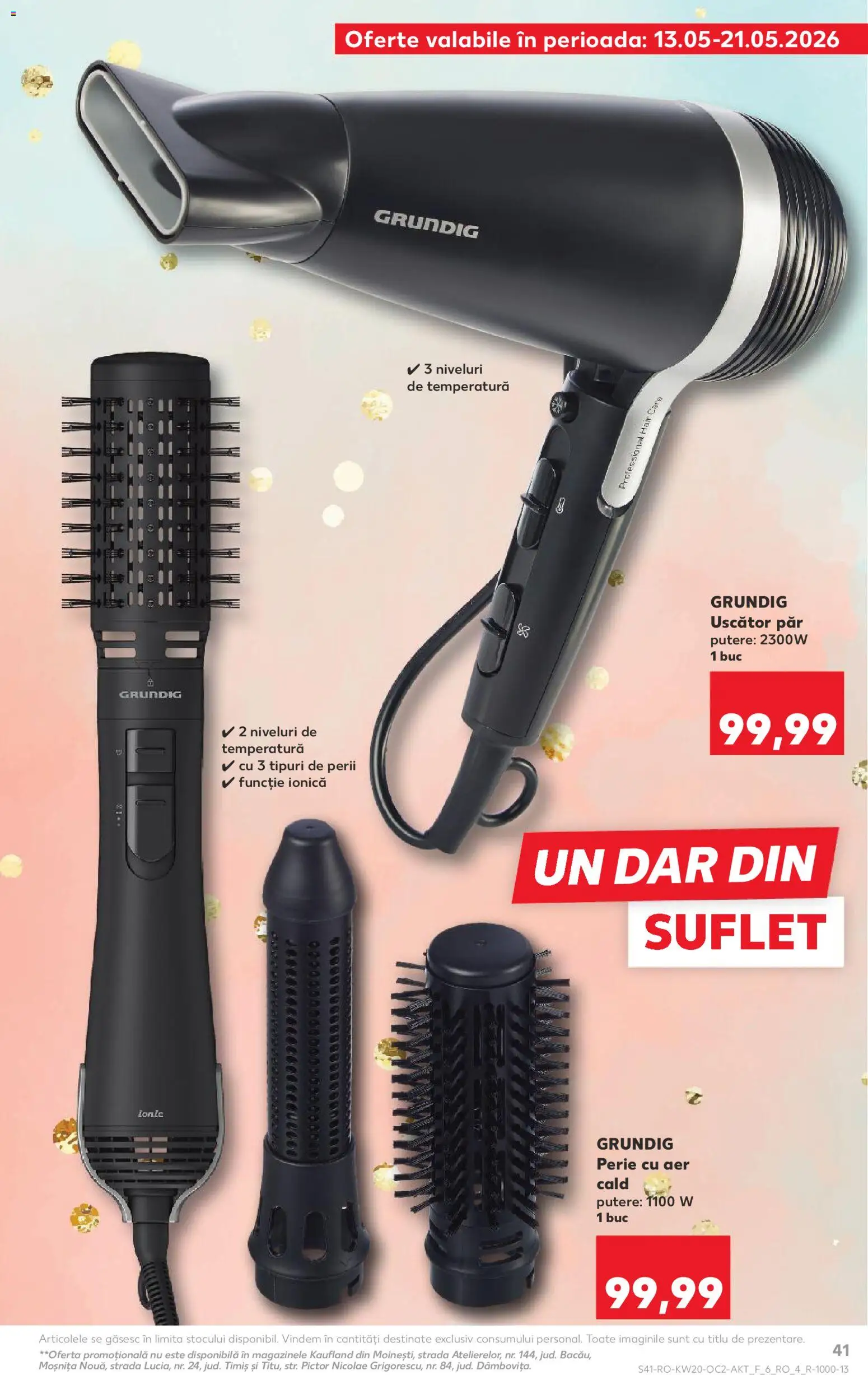 Noul catalog Kaufland – valabil de la 13.05.2026 | Pagină: 41 | Produse: Uscător, Perie