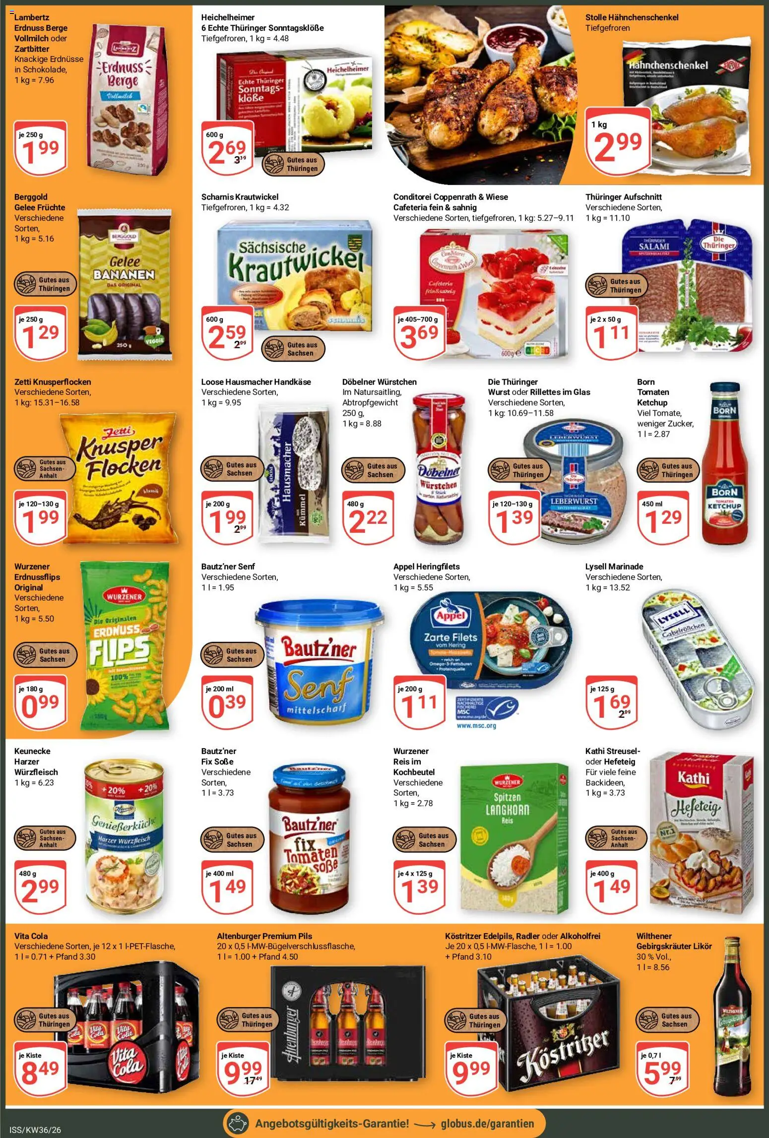 Globus Prospekt – gültig ab 31.08.2026 | Seite: 2 | Produkte: Cola, Hahnchenschenkel, Likör, Pils