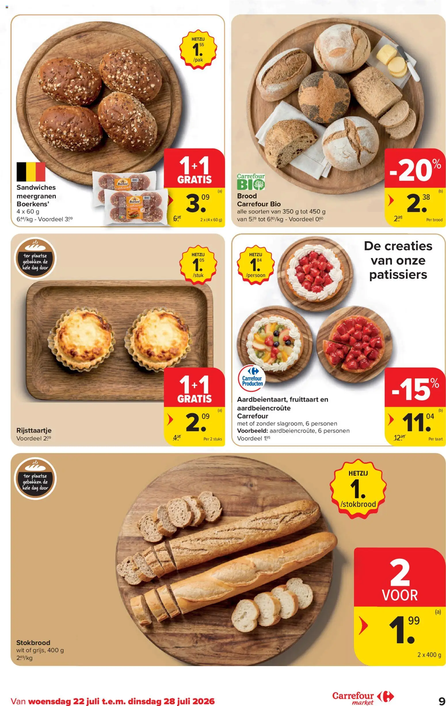 {H1} | Pagina: 9 | Producten: Stokbrood, Taart, Brood