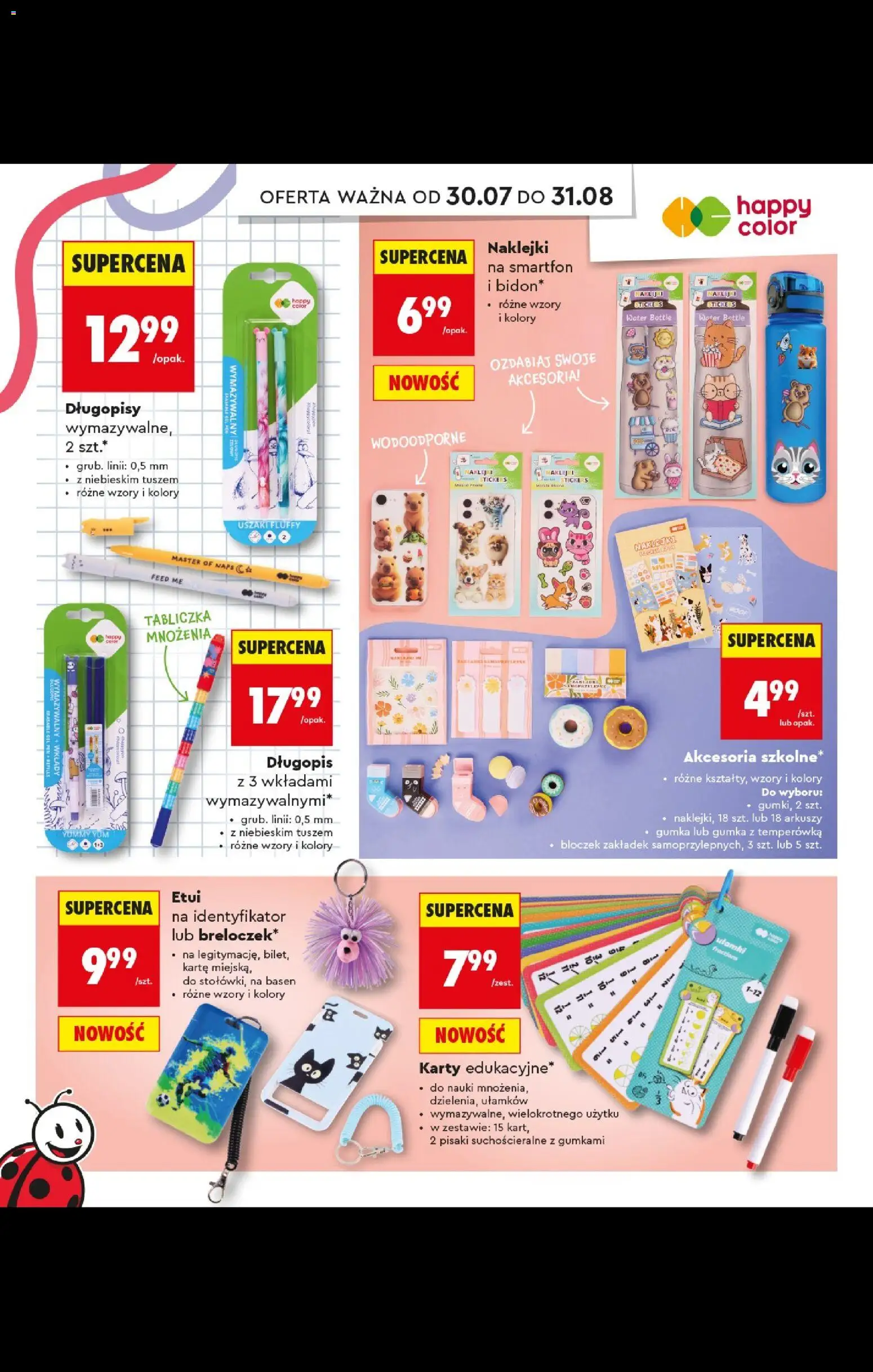 Biedronka gazetka - Do mojej szkoły idę od 20.07.2026 | Strona: 78 | Produkty: Pisaki, Smartfon, Boczek, Długopisy