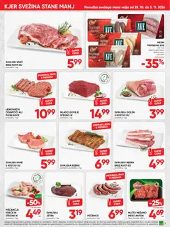 Tuš katalog akcije – veljaven od 28.10.2026 | Stran: 3 | Izdelki: Čevapčiči, Pleskavice, Svinjski kare, Krvavica