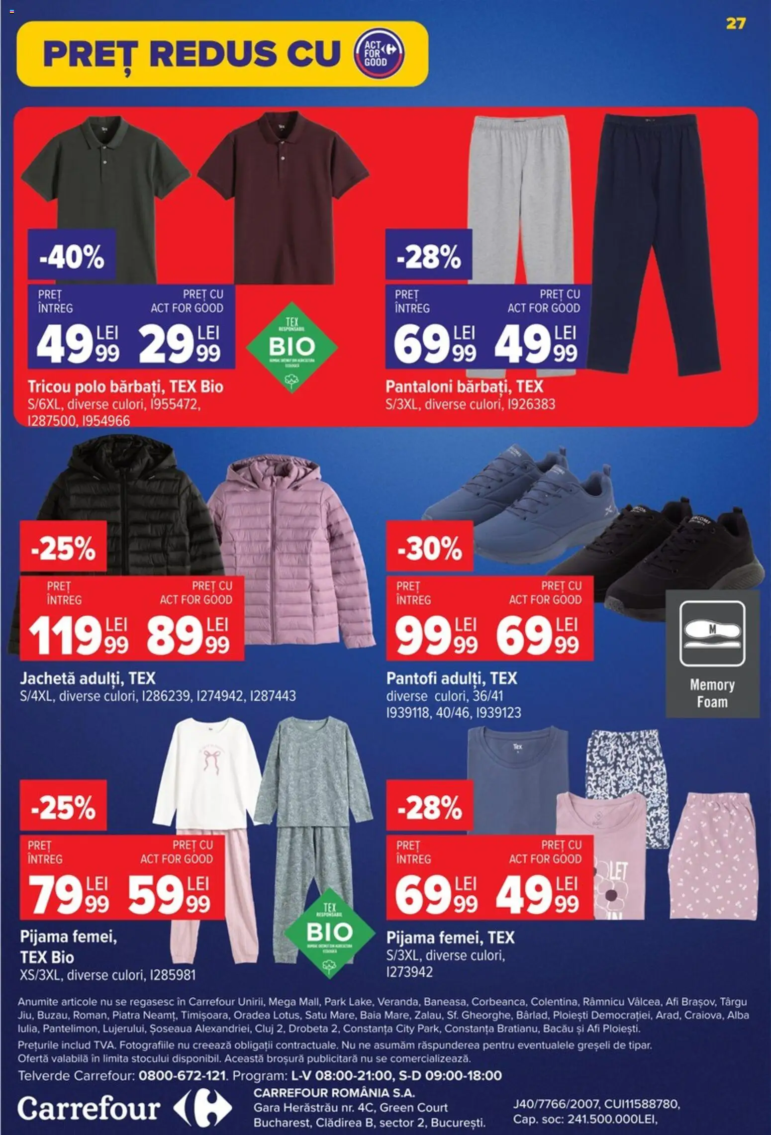 Noul catalog Carrefour – valabil de la 09.09.2026 | Pagină: 27 | Produse: Alba, Pantofi, Pantaloni, Tex