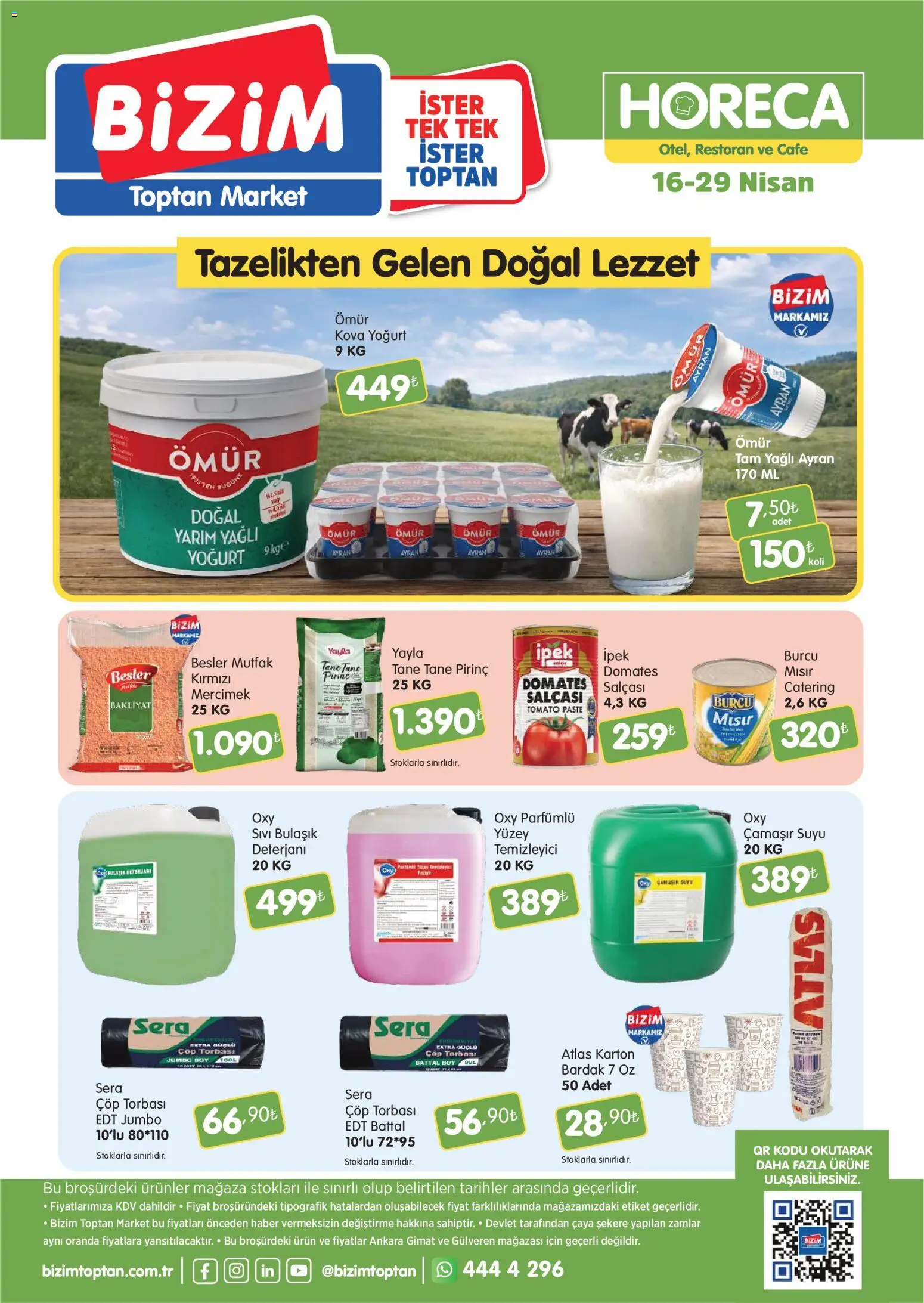 Bizim Toptan - Horeca kataloğu - 16.04.2026 tarihinden itibaren geçerlidir | Sayfa: 2 | Ürünler: Ravioli, Yoğurt, Domates, Şal