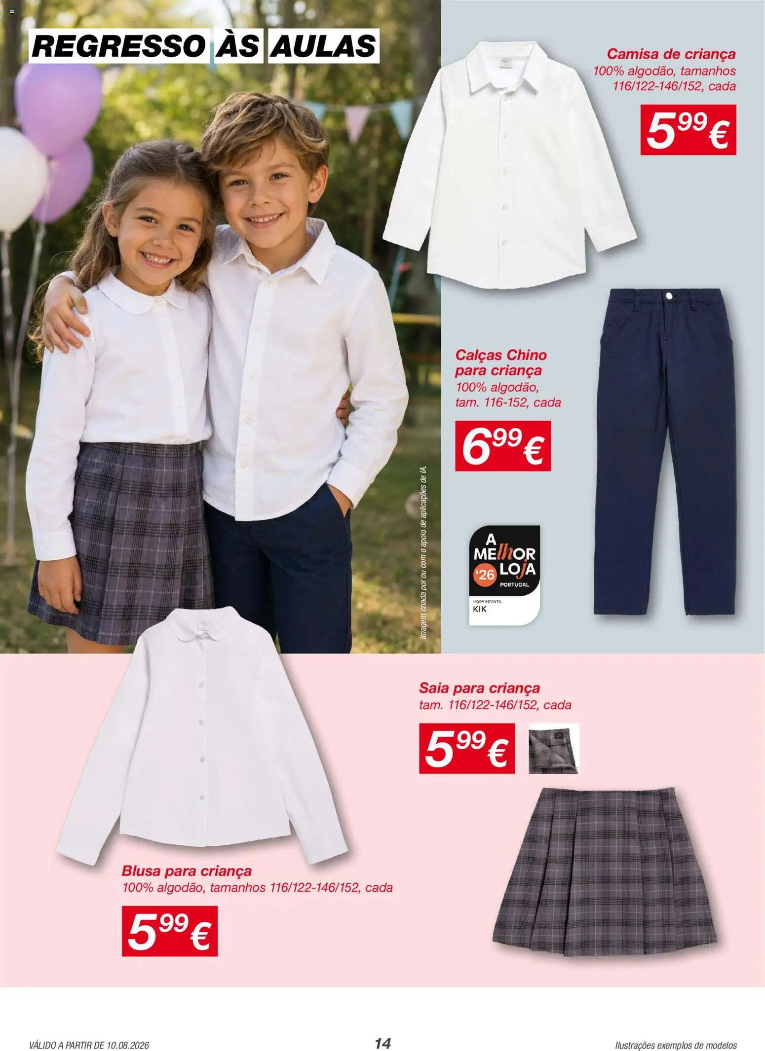 KIK folheto │ válido de 10/08/2026 | Página: 14 | Produtos: Calças, Saia, Camisa, Blusa