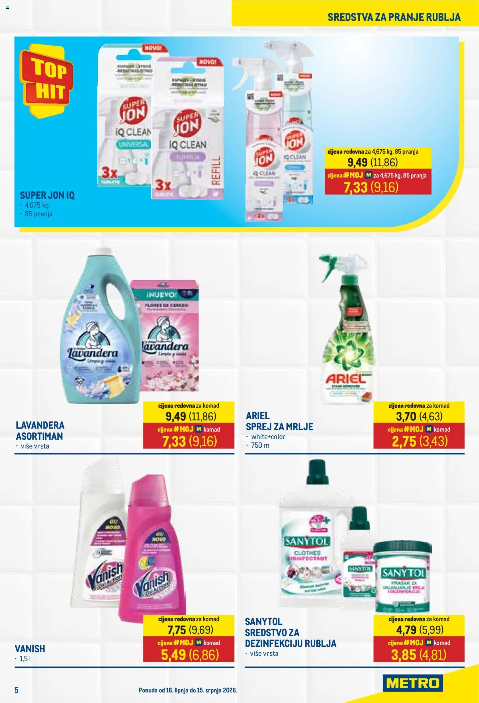 Metro katalog | vrijedi od 16.06.2026 | Stranica: 5 | Proizvodi: Vanish, Ariel