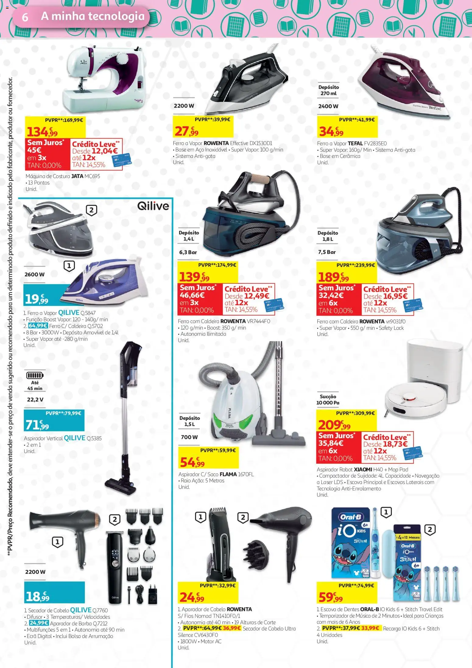 Auchan - Tecno Escolar │ válido de 04/09/2026 | Página: 6 | Produtos: Bolsa, Ferro, Aspirador, Pá