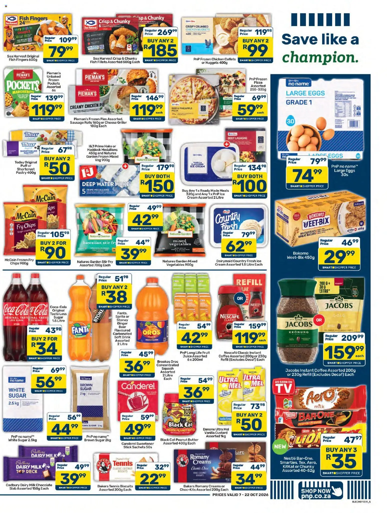 New Pick n Pay catalogue – valid from 07/10/2026 | Page: 5 | Products: Pizza, Chicken, Sprite, Ice cream