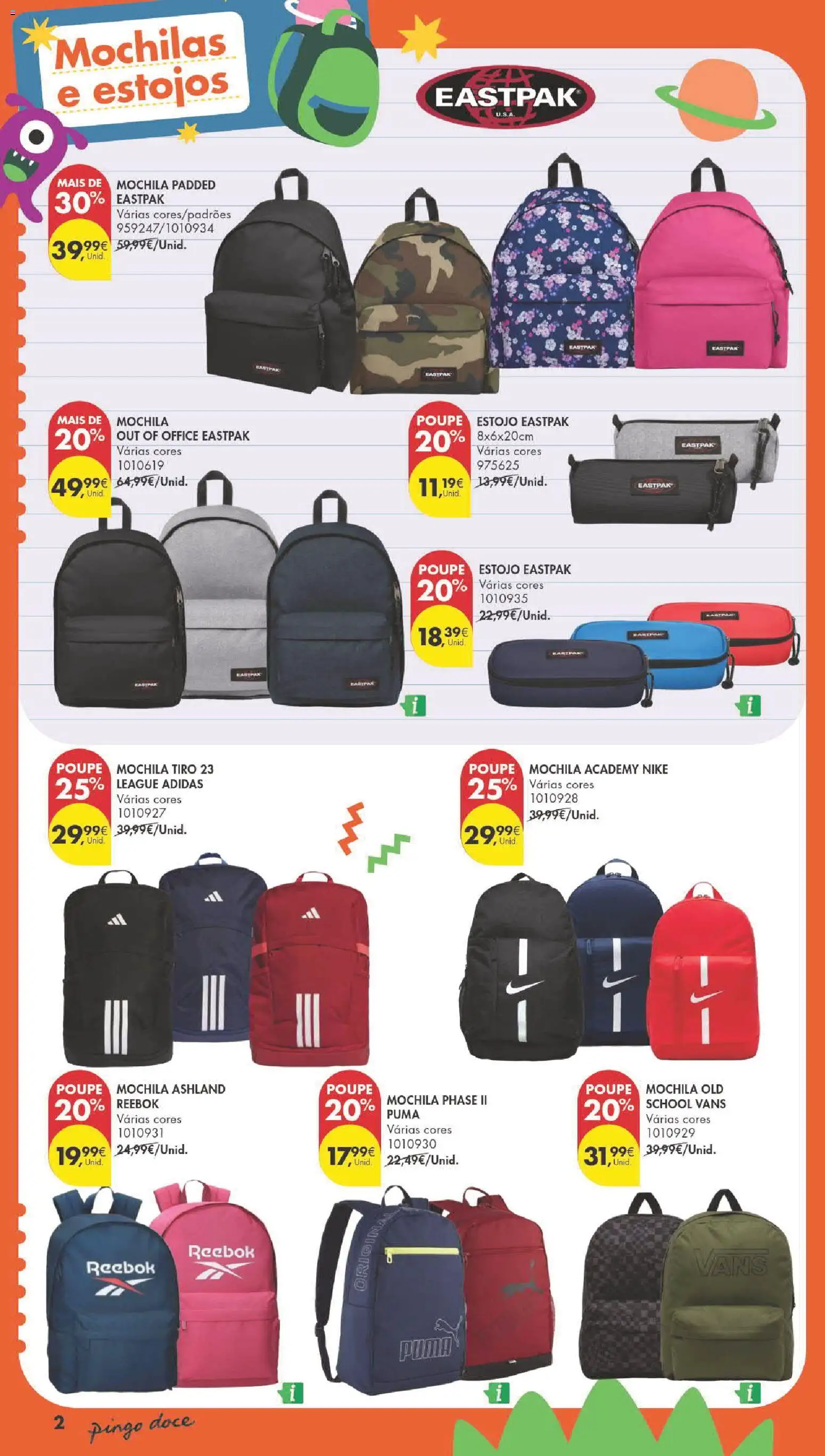 Pingo Doce Regresso às Aulas 2026 Hipers │ válido de 04/08/2026 | Página: 2 | Produtos: Mochila, Mochilas