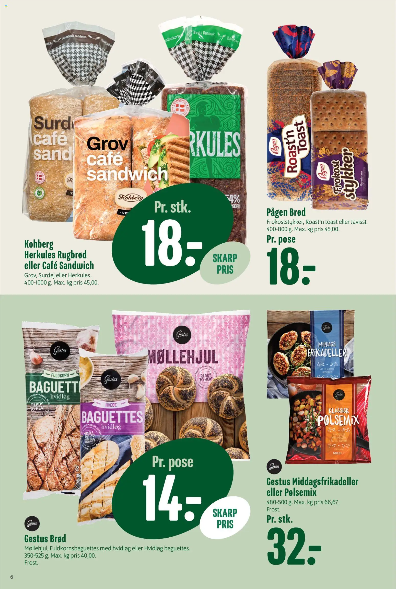 Min Købmand tilbudsavis – gyldig fra 18/09/2026 | Side: 6 | Produkter: Brød, Kartofler, Løg, Rugbrød