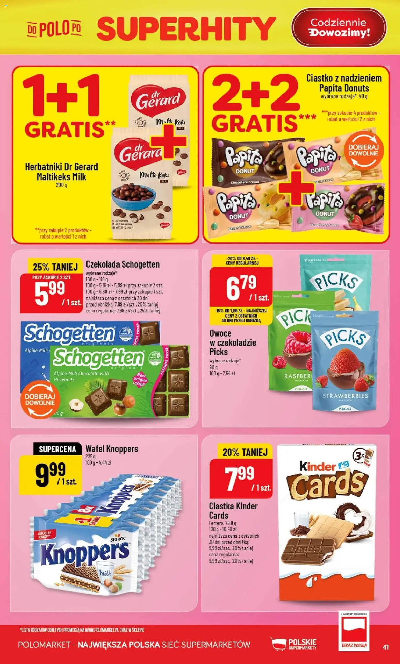 POLOmarket gazetka od 22.04.2026 | Strona: 41 | Produkty: Herbatniki, Donut, Ciastka, Owoce