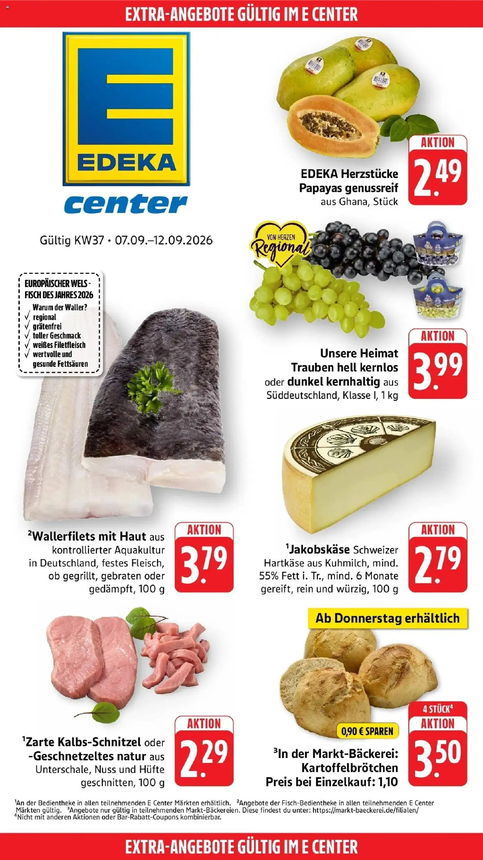 E center Prospekt Köngen (ab 07.09.2026) zum Blättern | Seite: 41 | Produkte: Trauben, Fisch