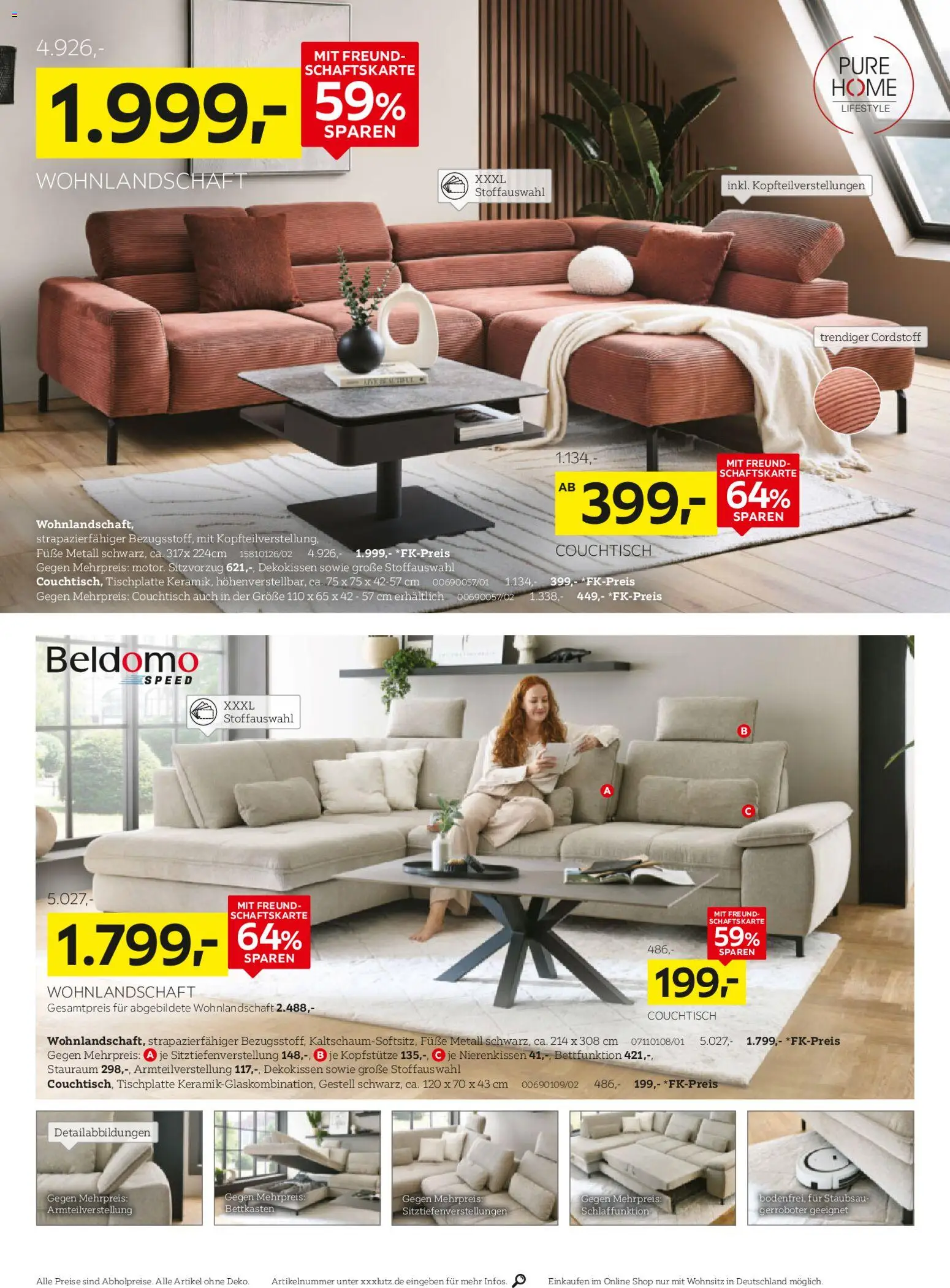 XXXLutz Deutschlands größter SSV – gültig ab 20.06.2026 | Seite: 6 | Produkte: Wohnlandschaft, Couchtisch