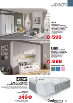 Anteprima del volantino Conforama volantino Arredo valido a partire dal 22/06/2026 | Pagina: 69 | Prodotti: Contenitore, Letto, Materasso