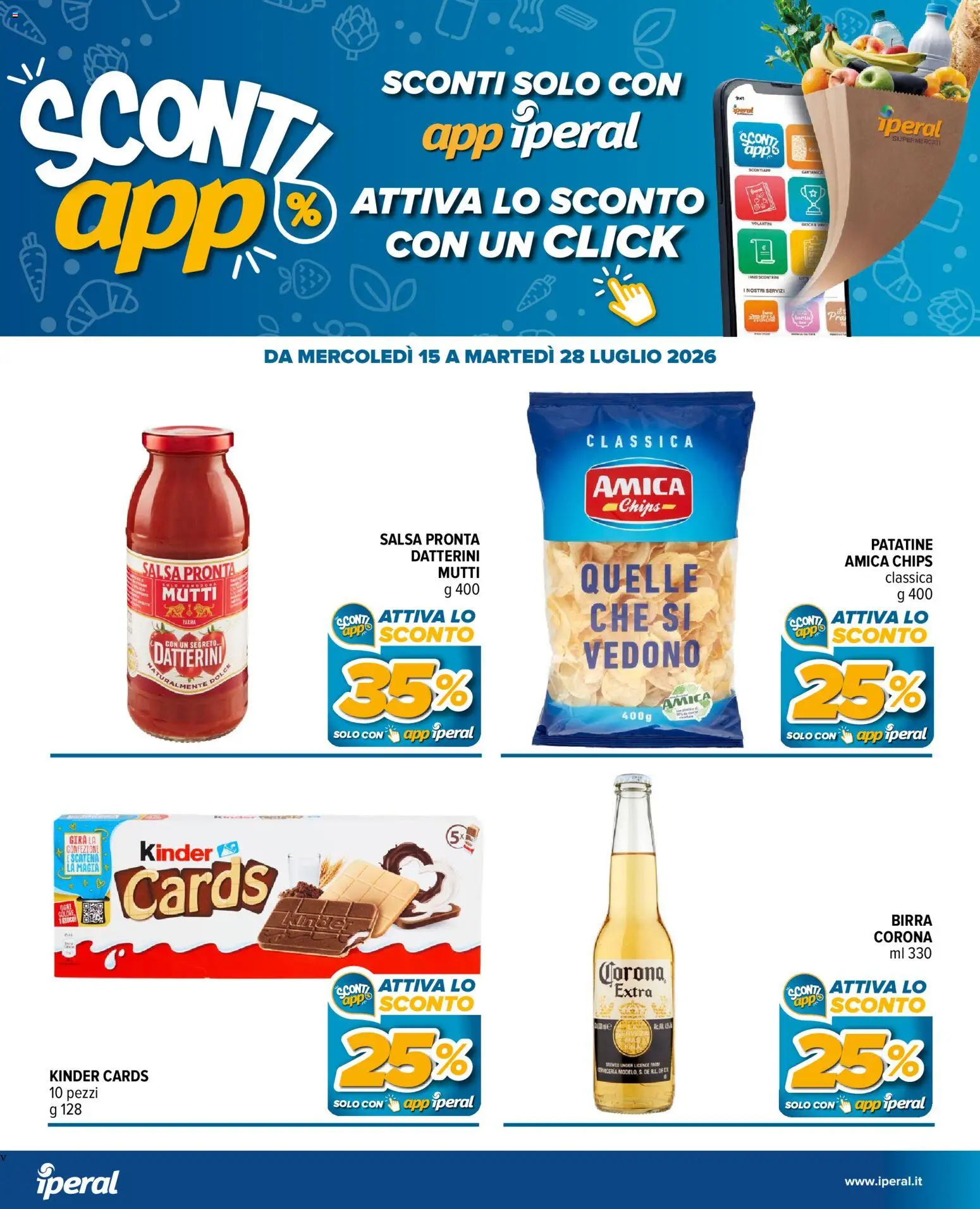 Volantino Iperal del 15/07/2026 | Pagina: 25 | Prodotti: Birra, Patatine, Salsa, Mutti
