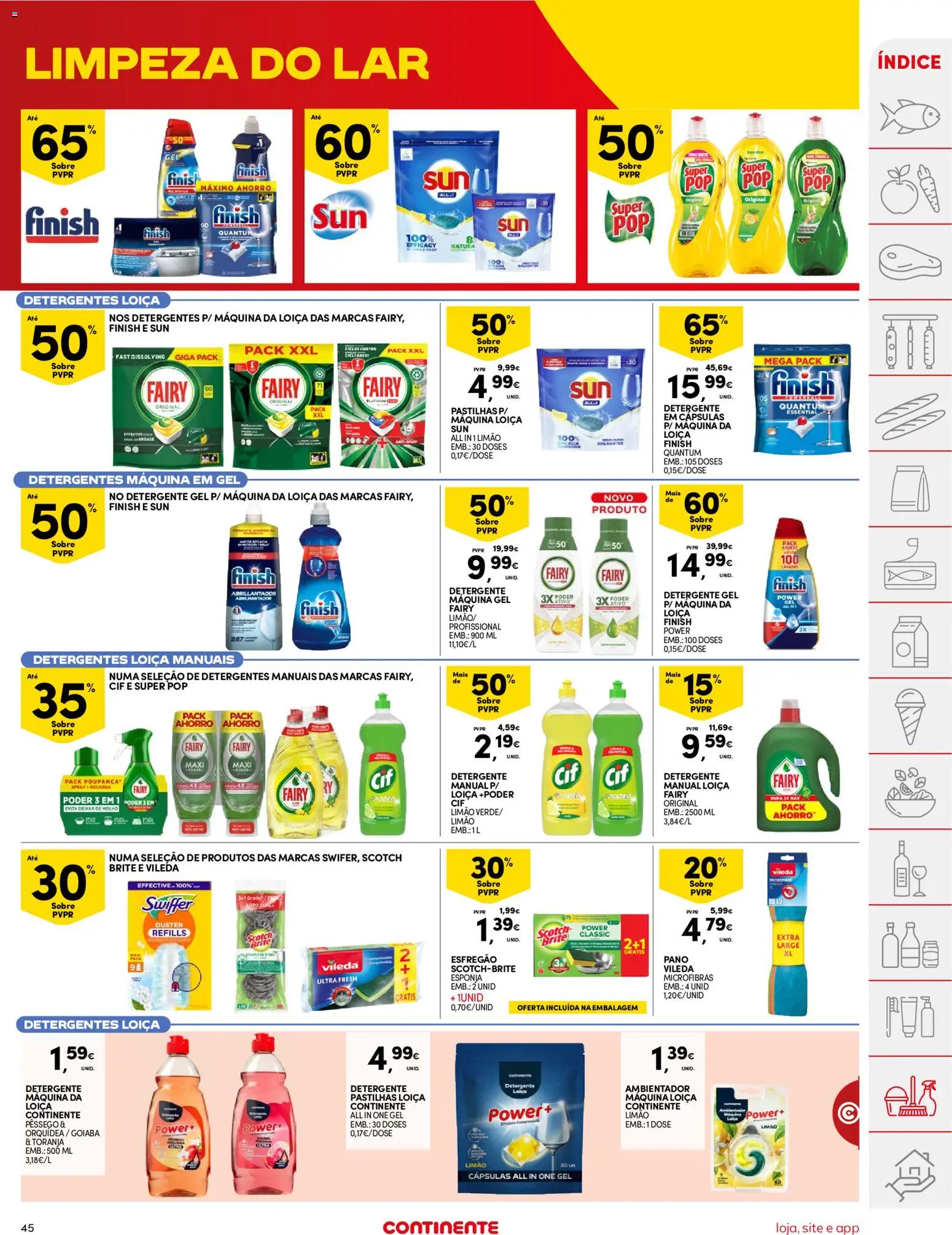 Continente folheto │ válido de 16.06.2026 | Página: 45 | Produtos: Esfregão, Abrilhantador, Esponja, Detergente