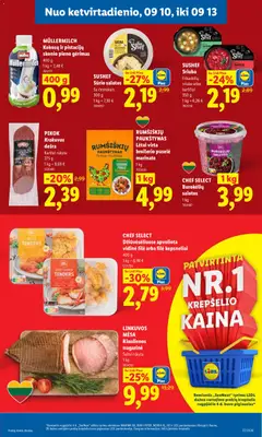 LIDL leidinys galioja nuo 2026.09.07 | Puslapis: 33 | Prekių: Salotos, Kiaulienos, Dešra, Krepšelis