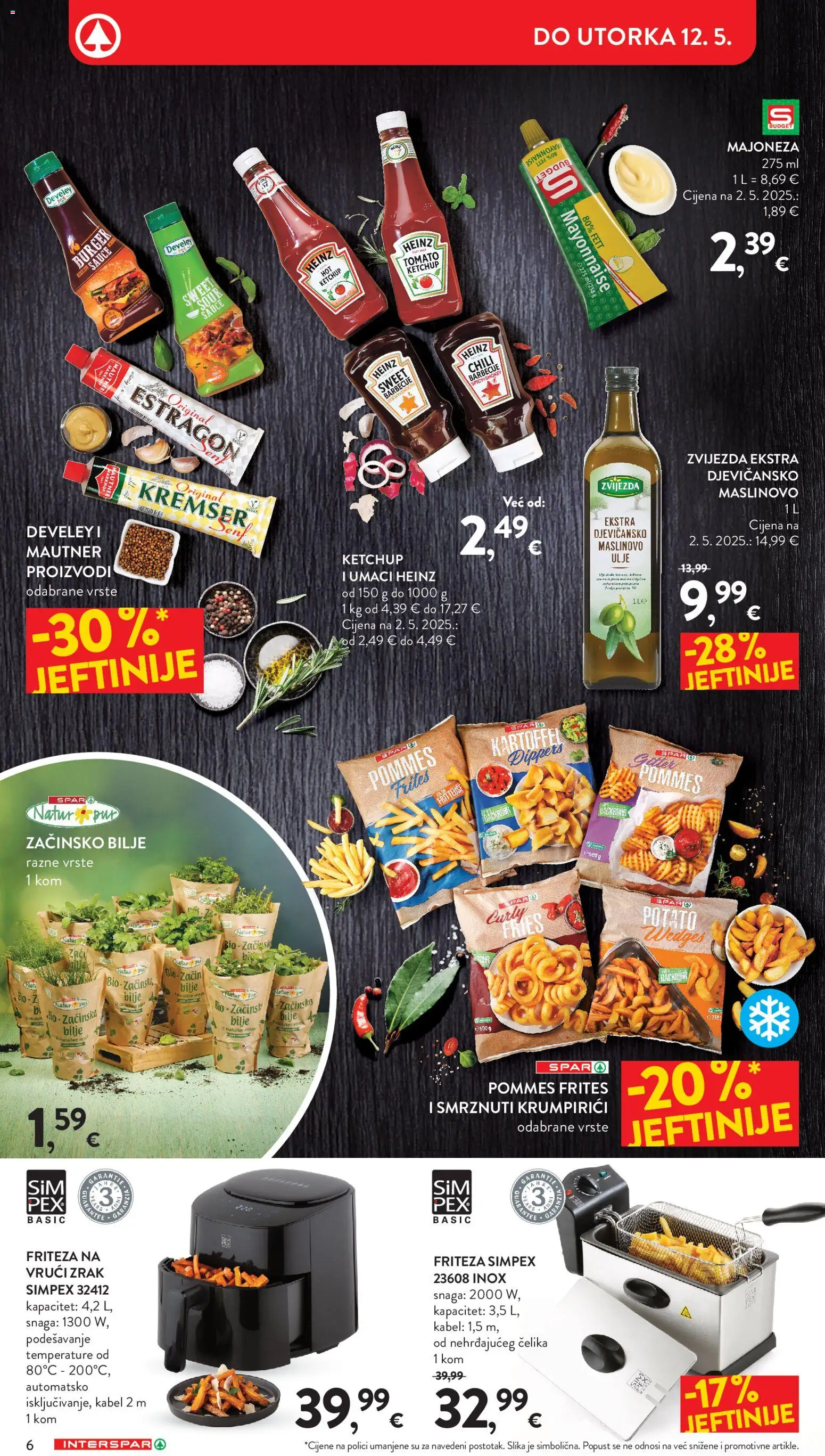 Interspar katalog | vrijedi od 22.04.2026 | Stranica: 6 | Proizvodi: Friteza, Ulje, Majoneza, Friteza na vrući zrak